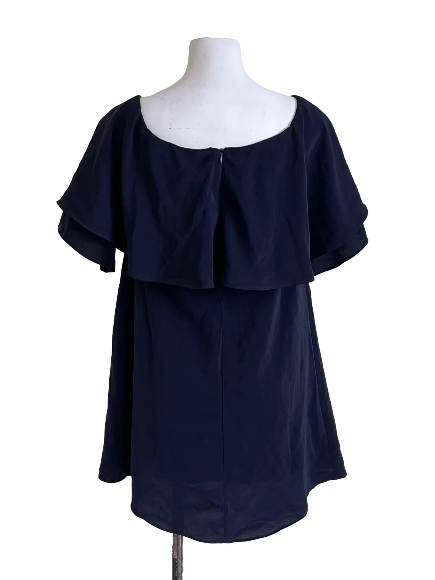 Navy Blue Short Sleeve Blouse - Image 2