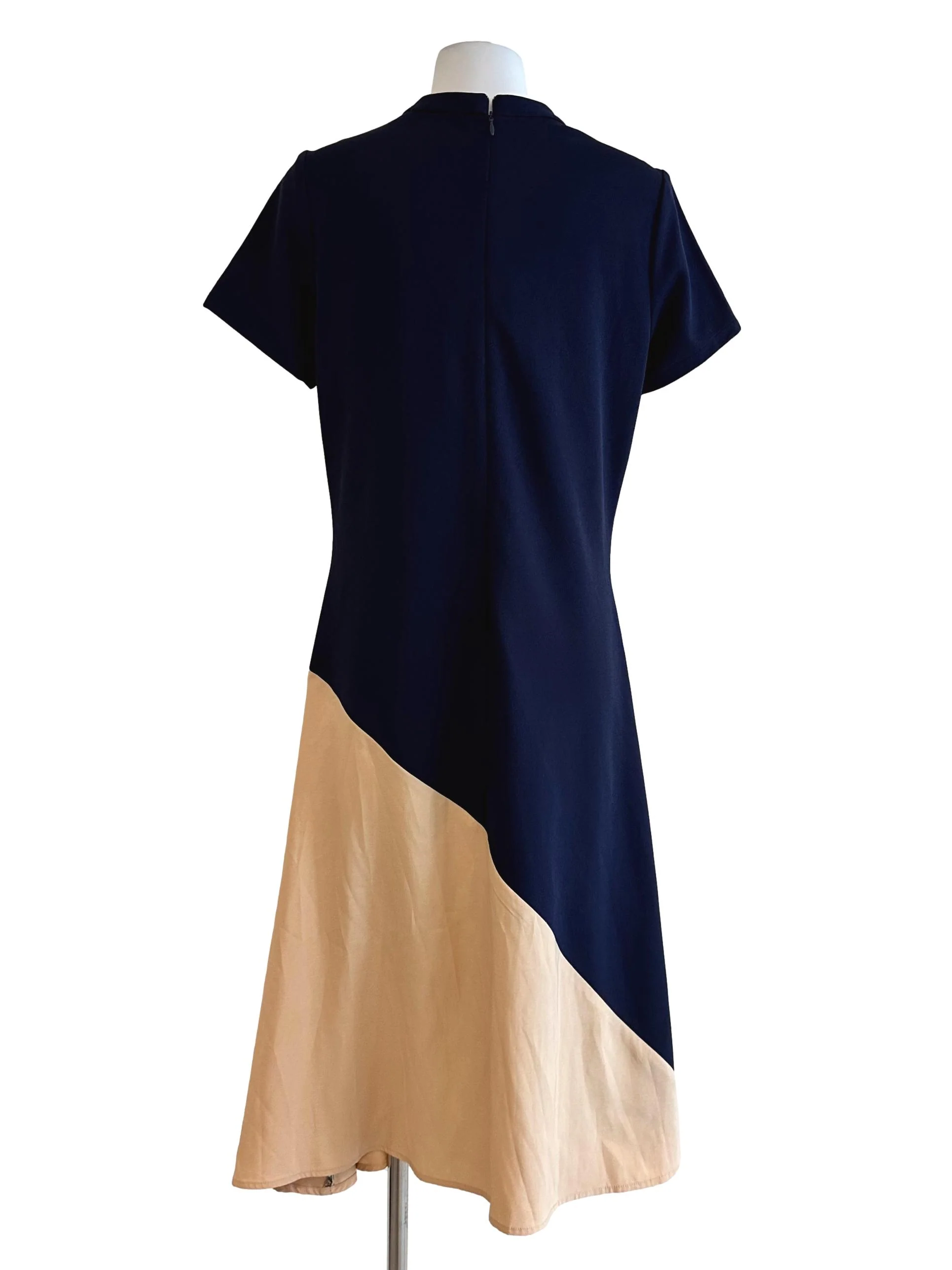 Navy Blue Short Sleeves Maxi Dress - Image 2