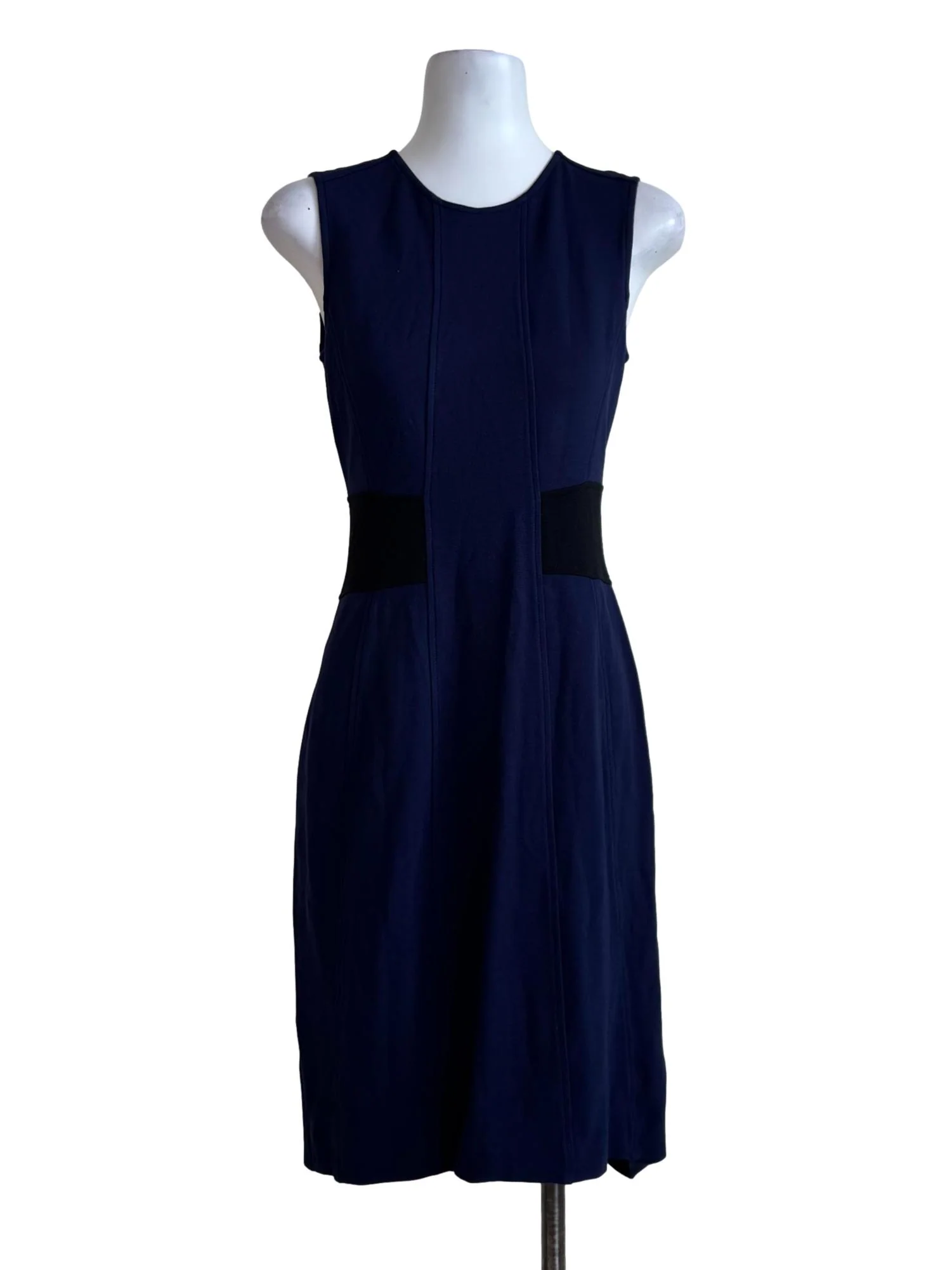 Navy Blue Sleeveless Shift Dress
