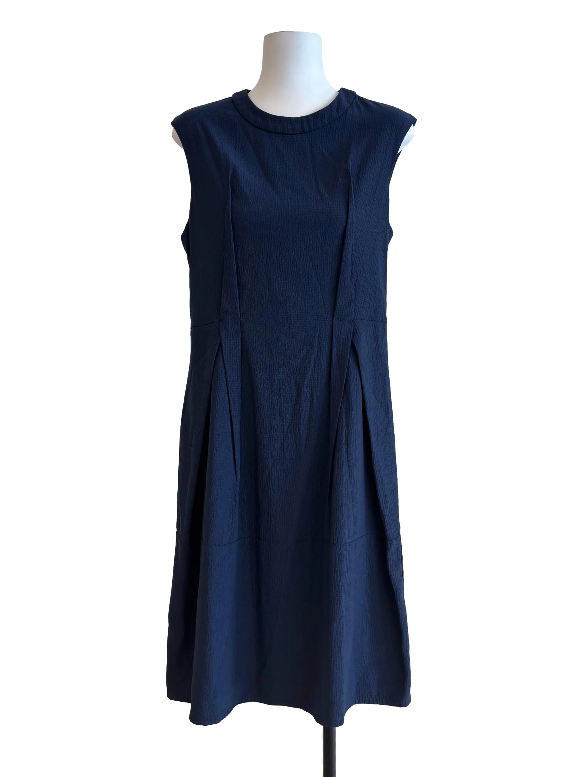 Navy Blue Sleeveless Shift Dress