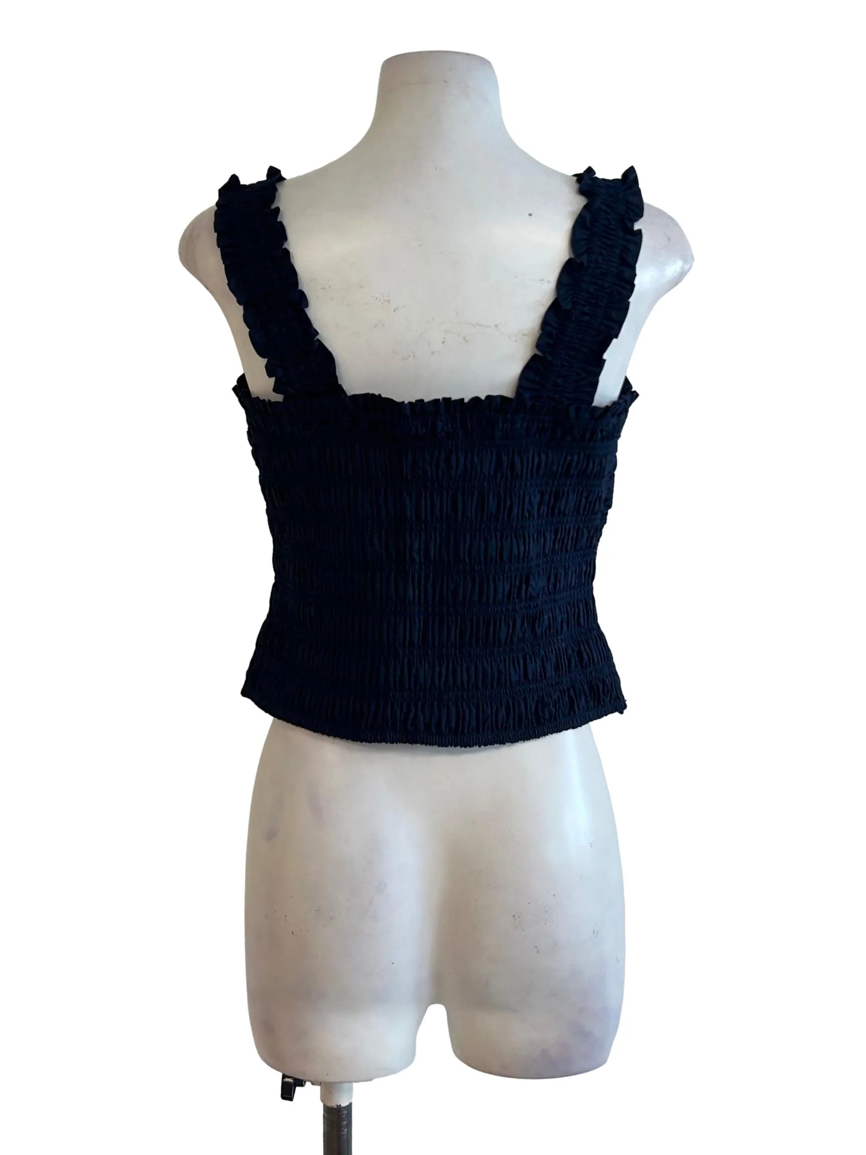 Navy Blue Smocked Sleeveless Top TEM - Image 2
