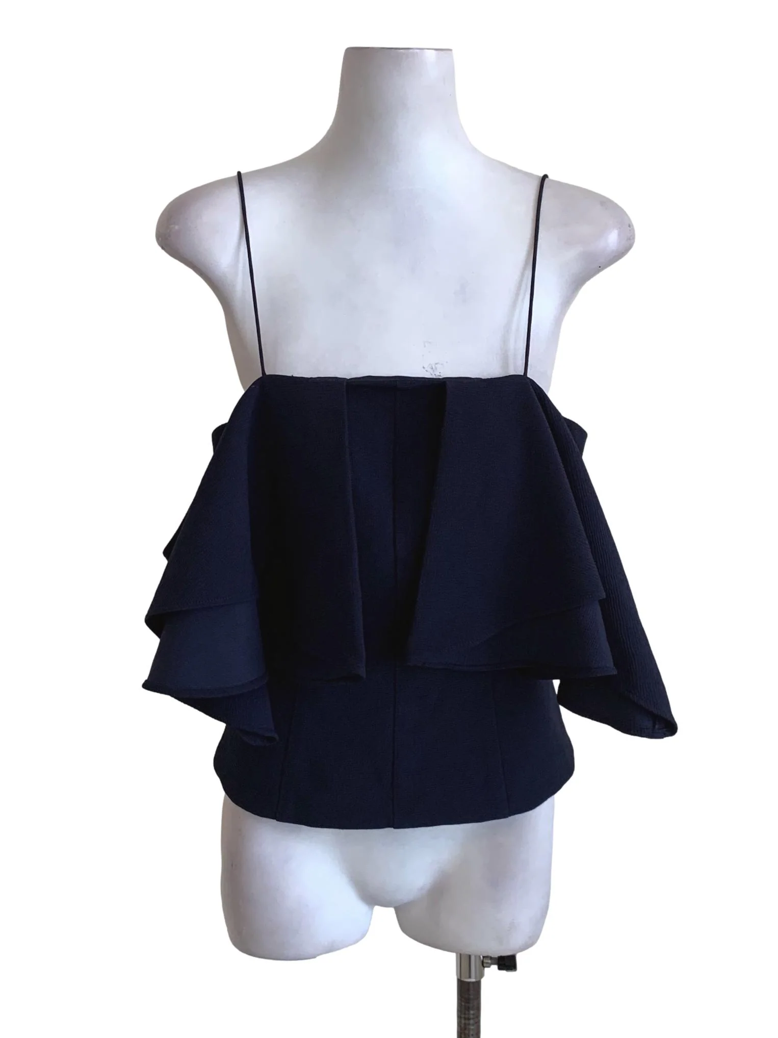 Navy Blue Spaghetti Strap Blouse LB