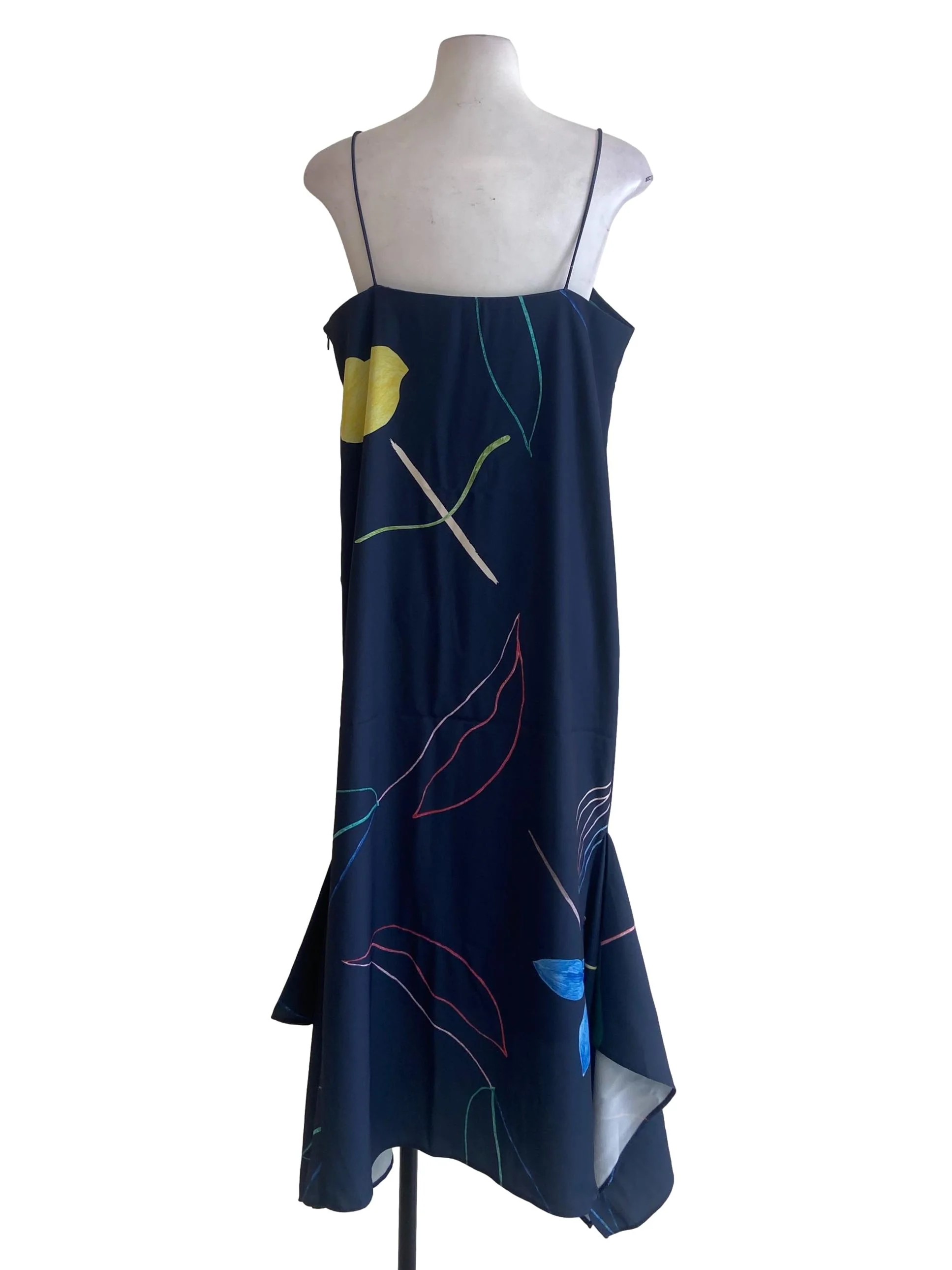 Navy Blue Spaghetti Straps Shift Dress OSN - Image 2