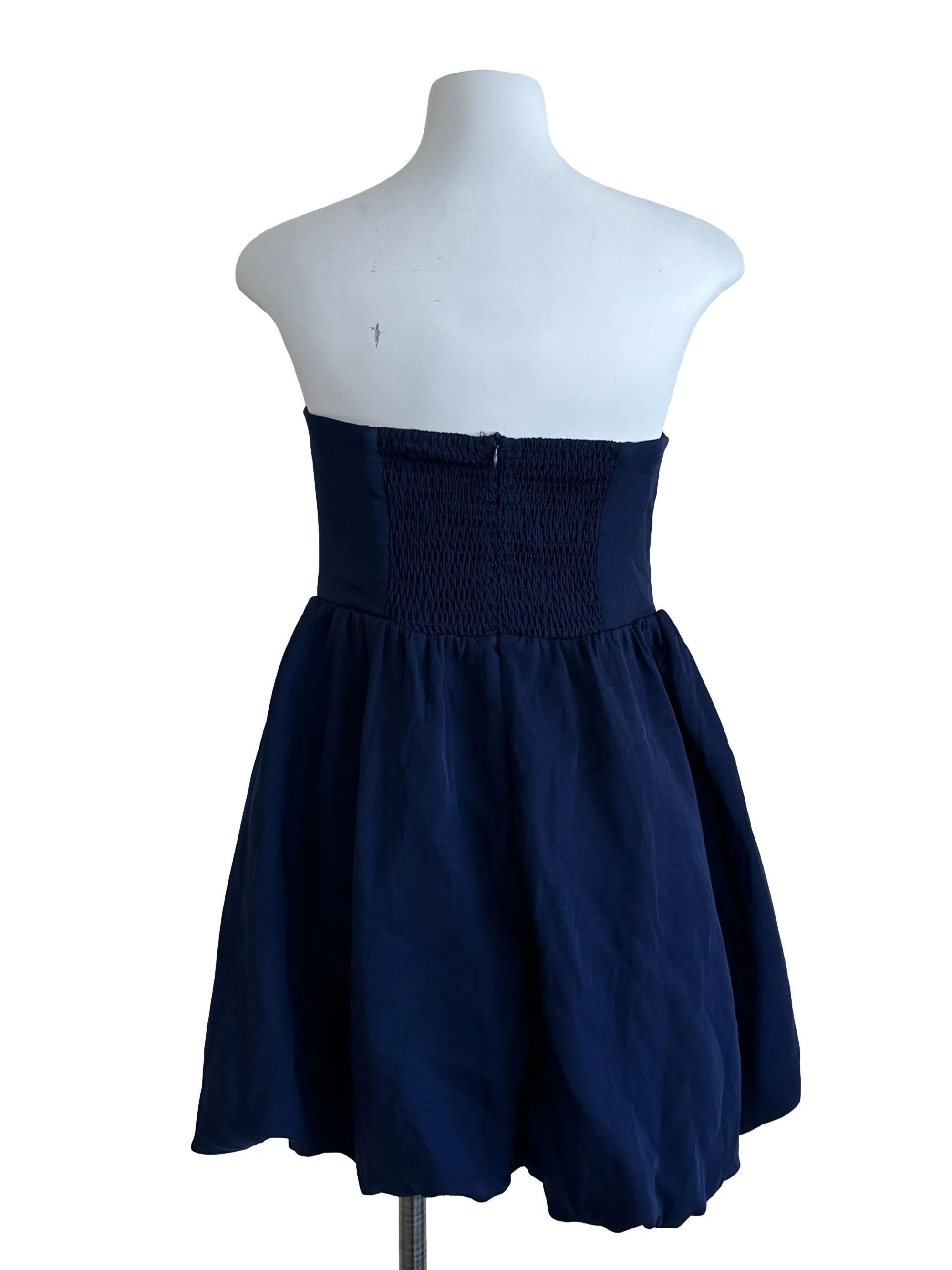 Navy Blue Strapless Bubble Dress - Image 2