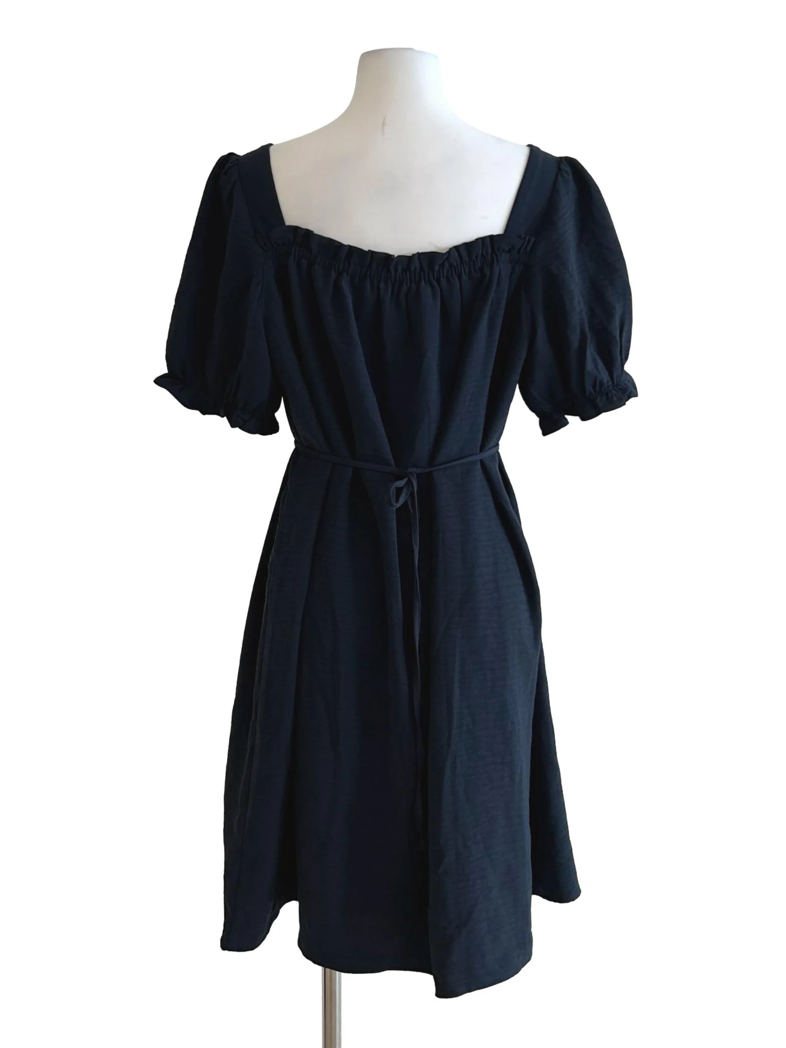 Navy Blue Textured Mini Dress - Image 2
