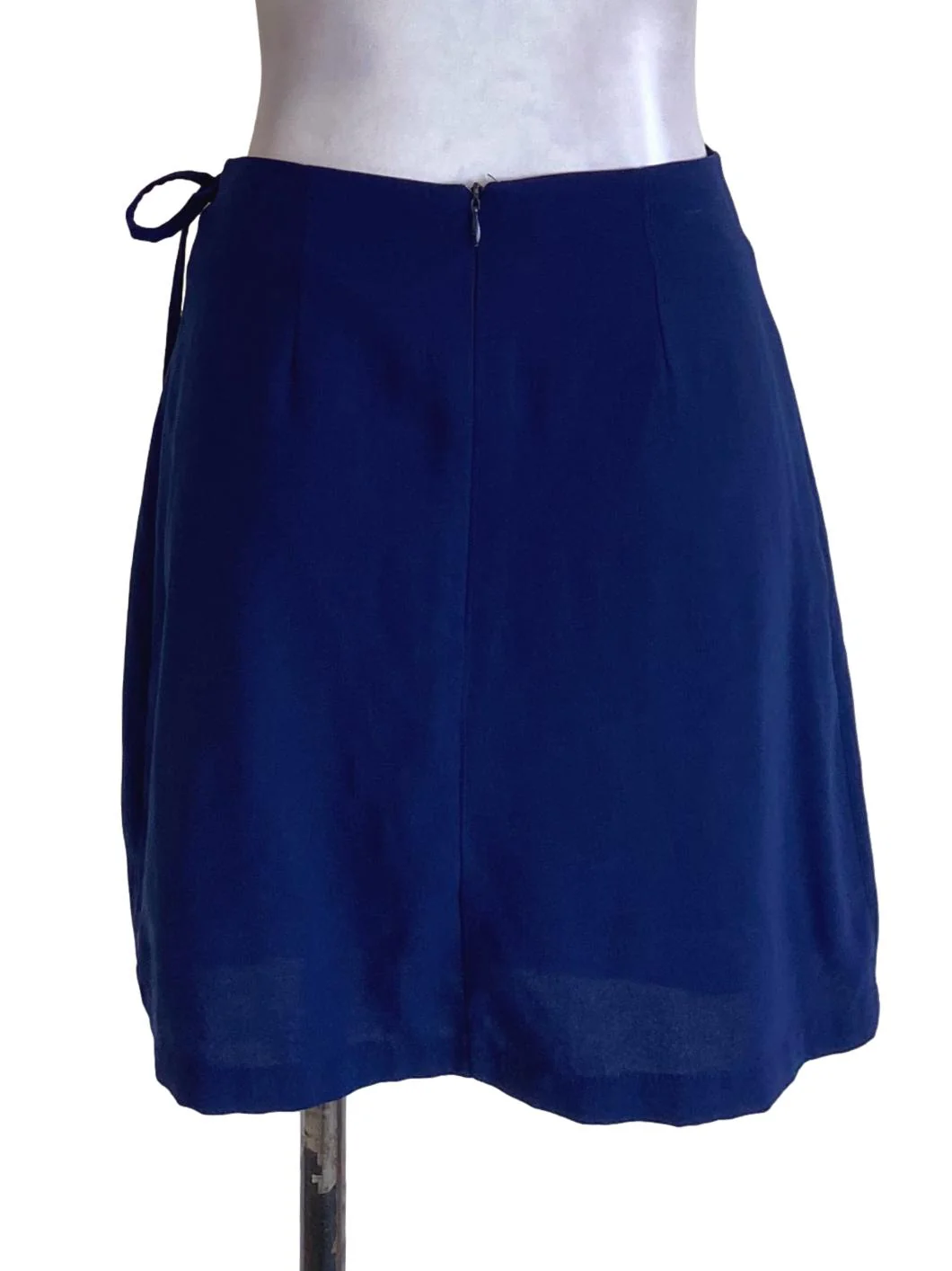 Navy Blue Tie Lace Mini A-Line Skirt - Image 2