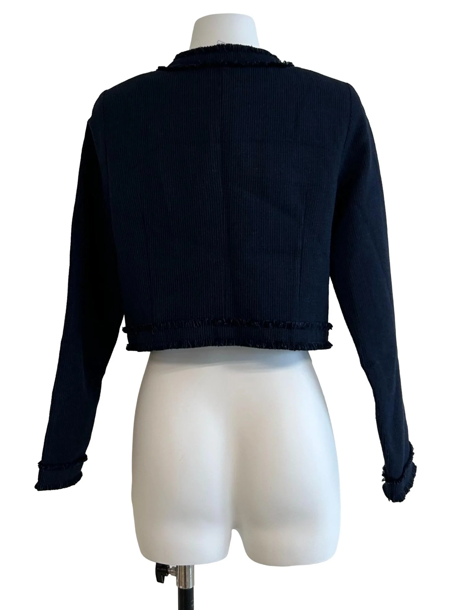 Navy Blue Tweed Cardigan - Image 2