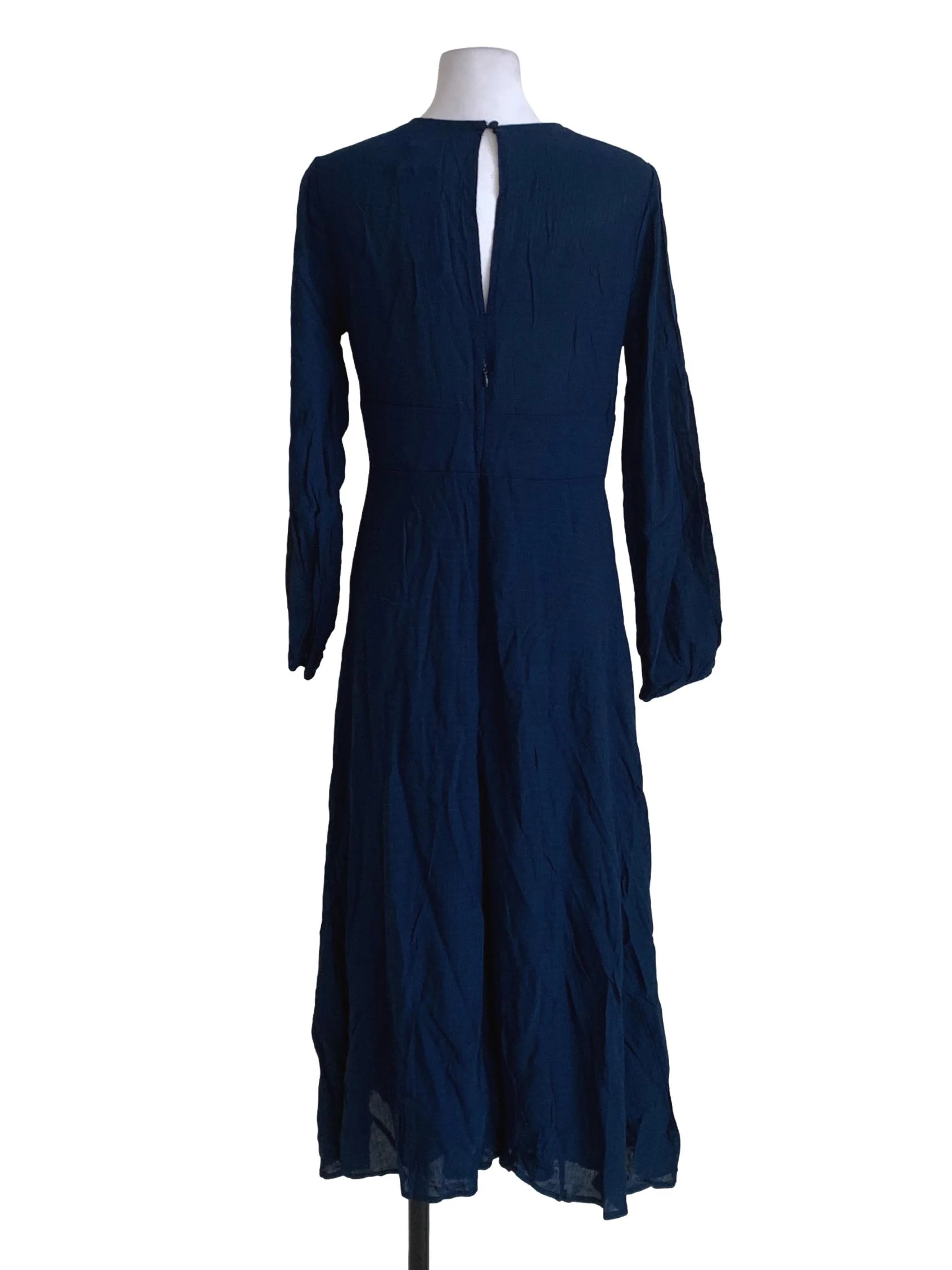 Navy Blue V-Neckline Empire Dress - Image 2