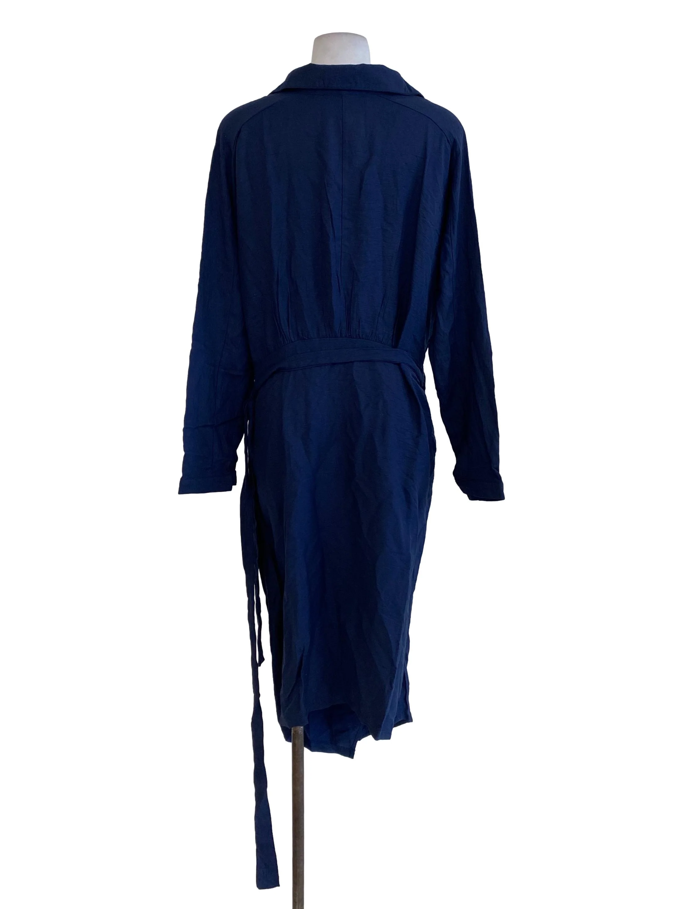 Navy Blue Wrap Dress - Image 2