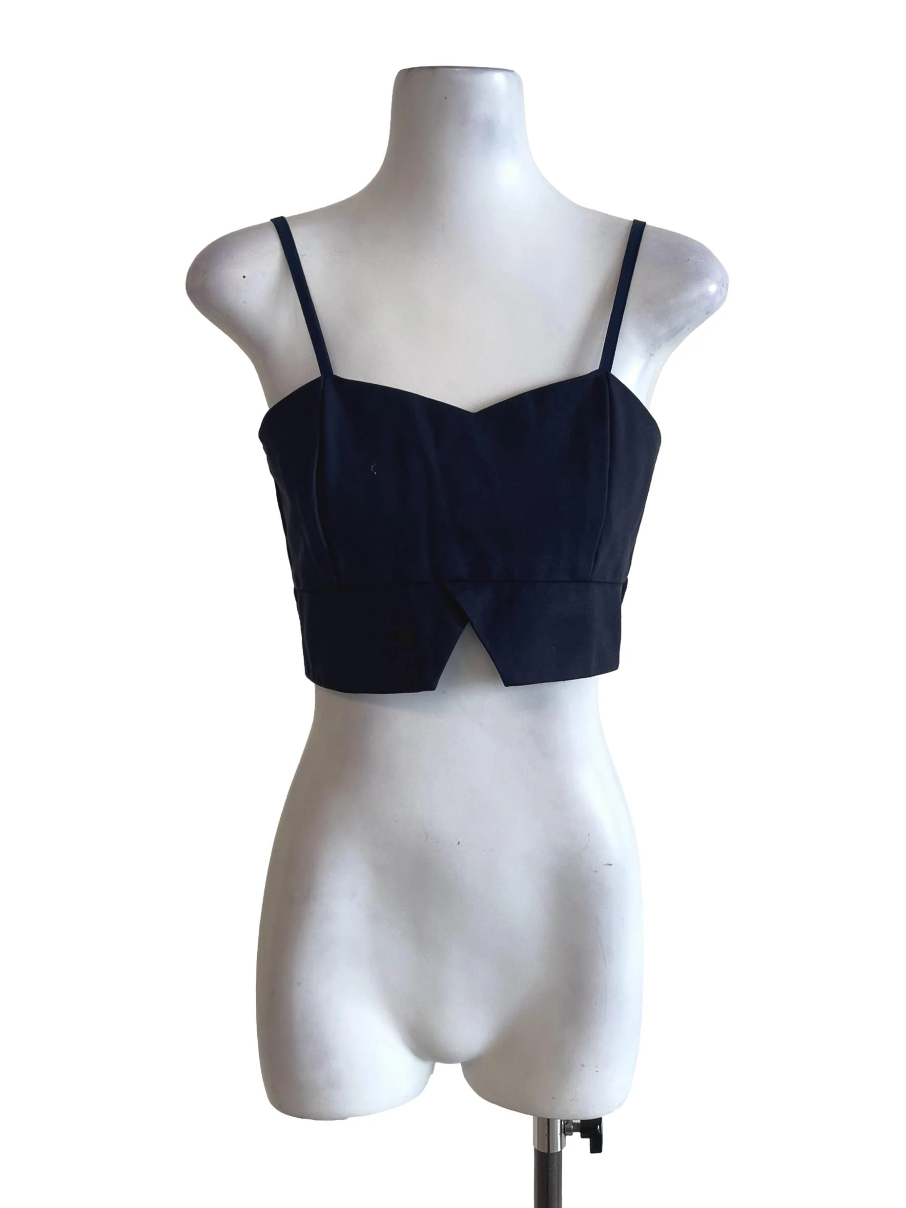 Navy Blue Zip Up Crop Top TEM