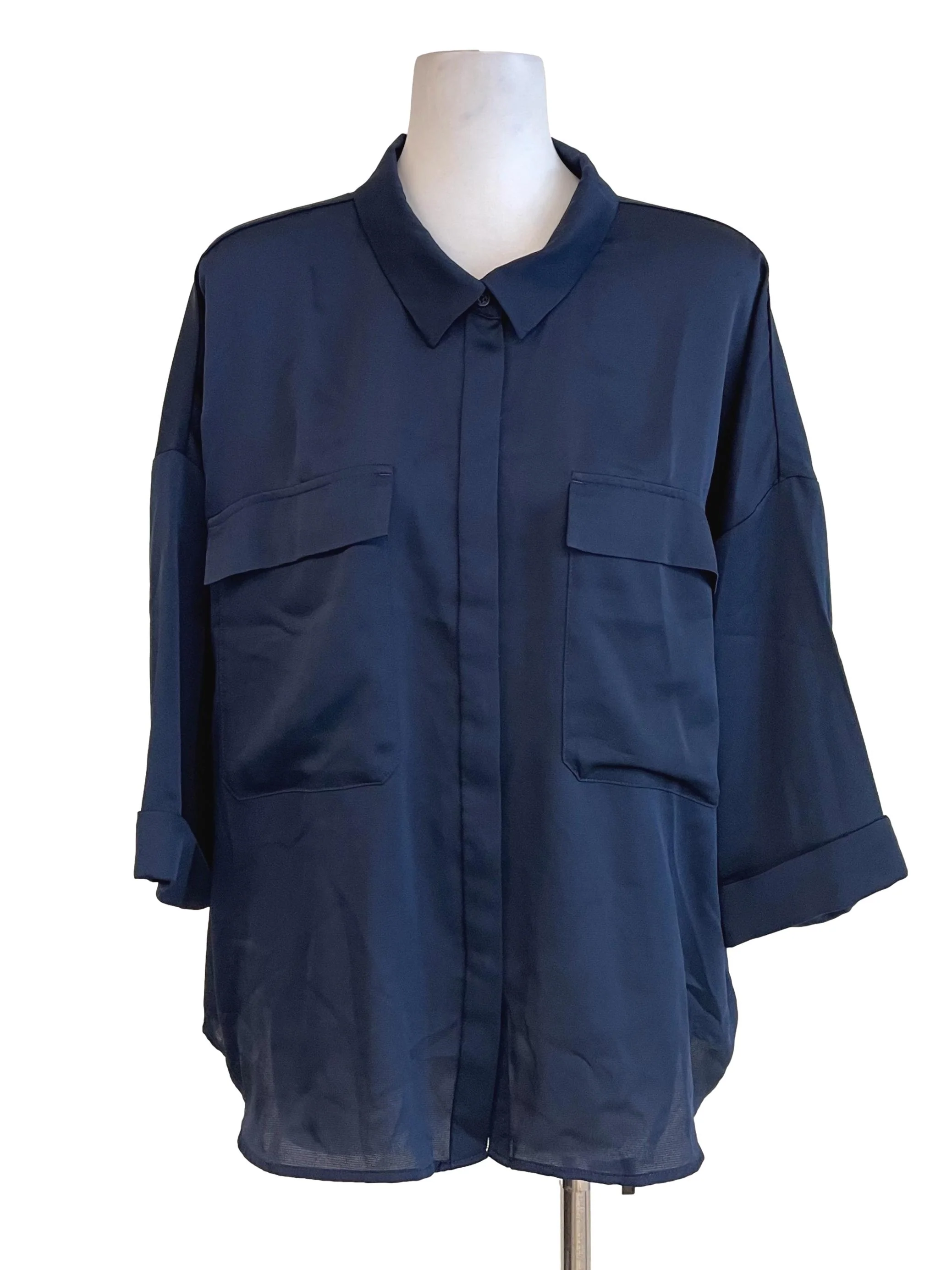 Navy Bust Pocket Shirt