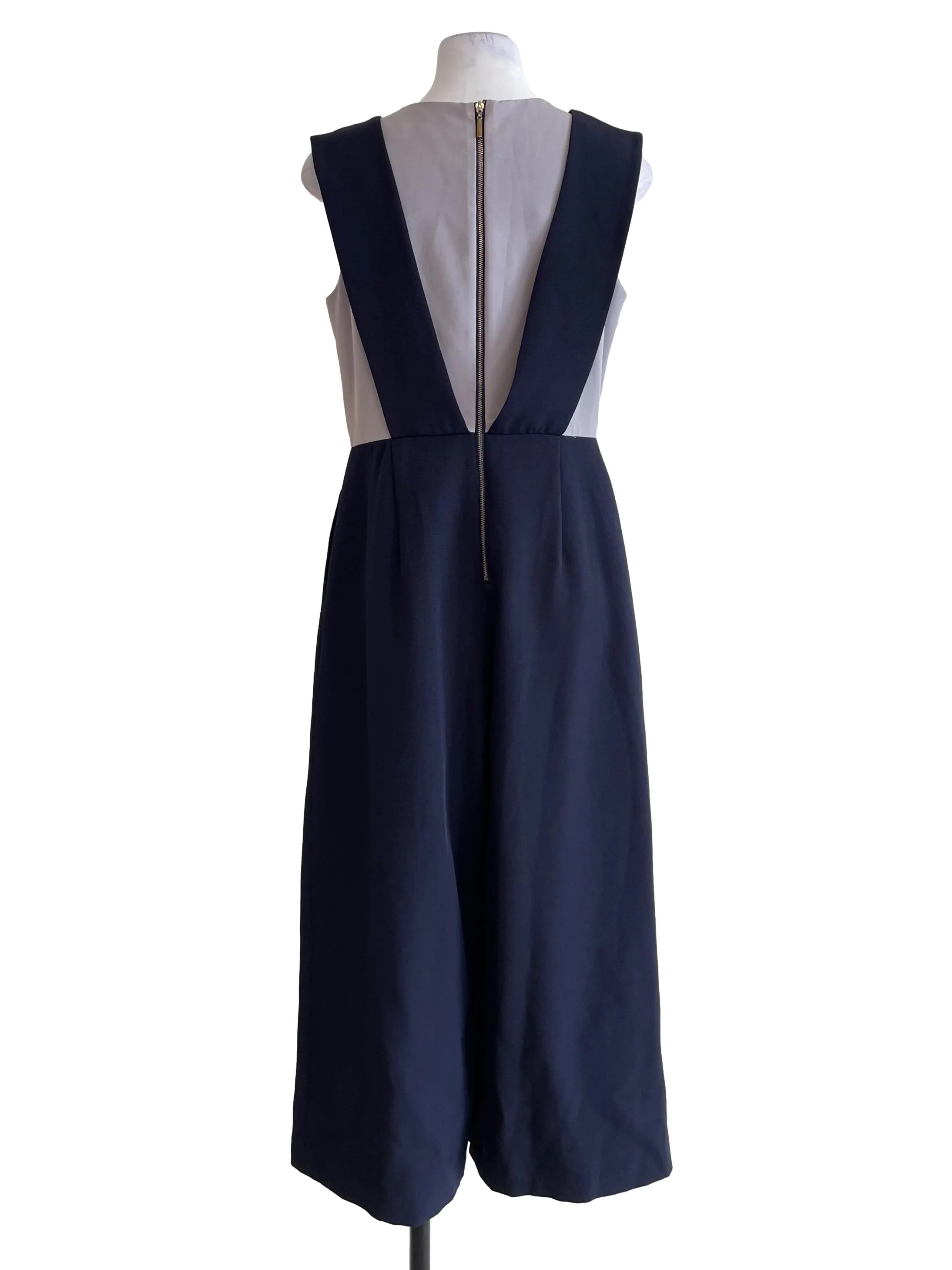 Navy & Grey Sleeveless Jumpsuit - Image 2