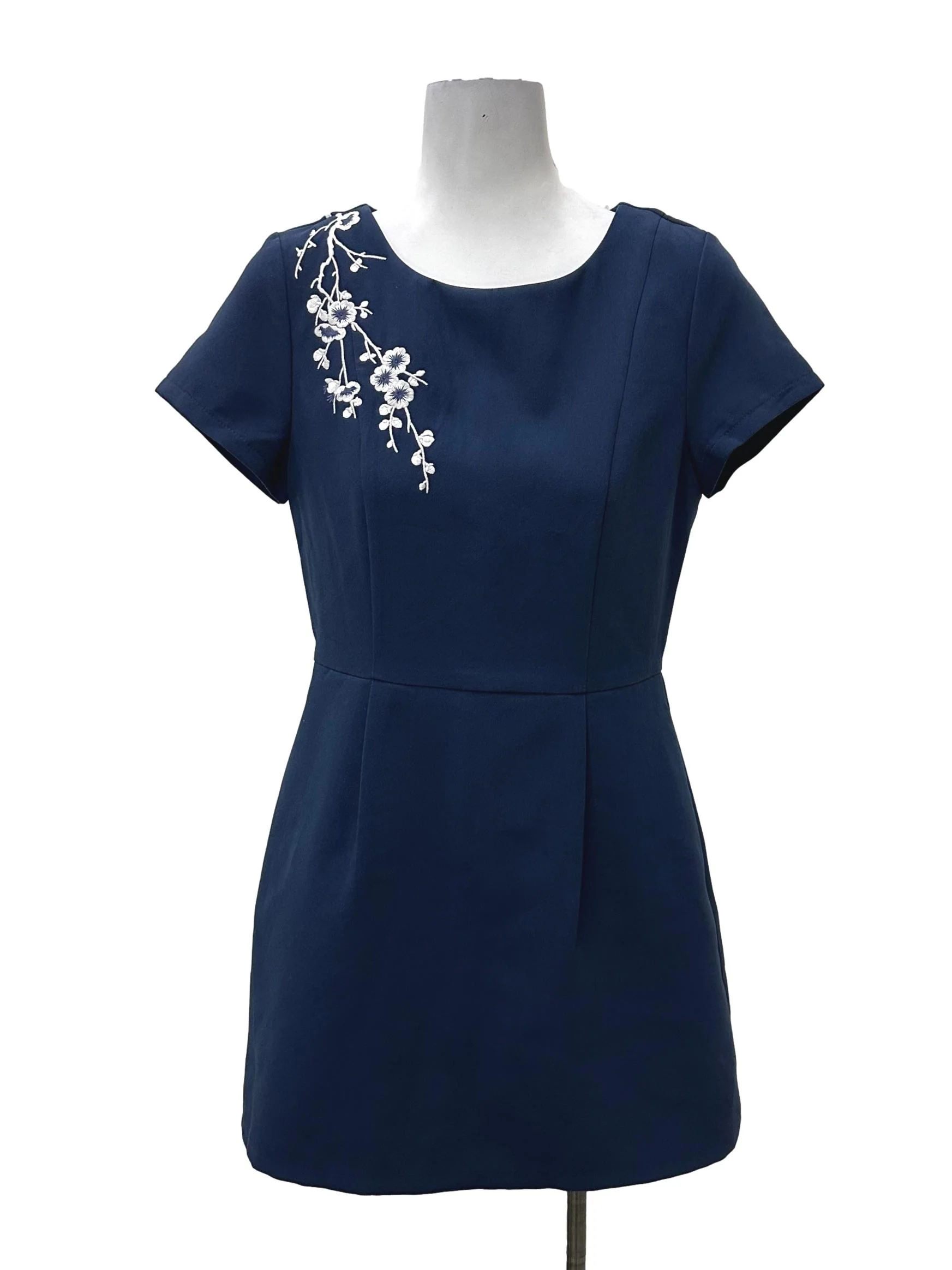 Navy Floral Basic Dress Romper