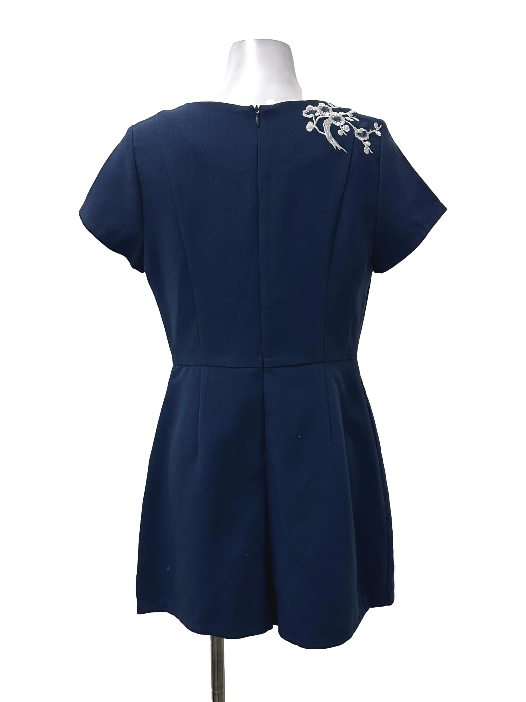 Navy Floral Basic Dress Romper - Image 2