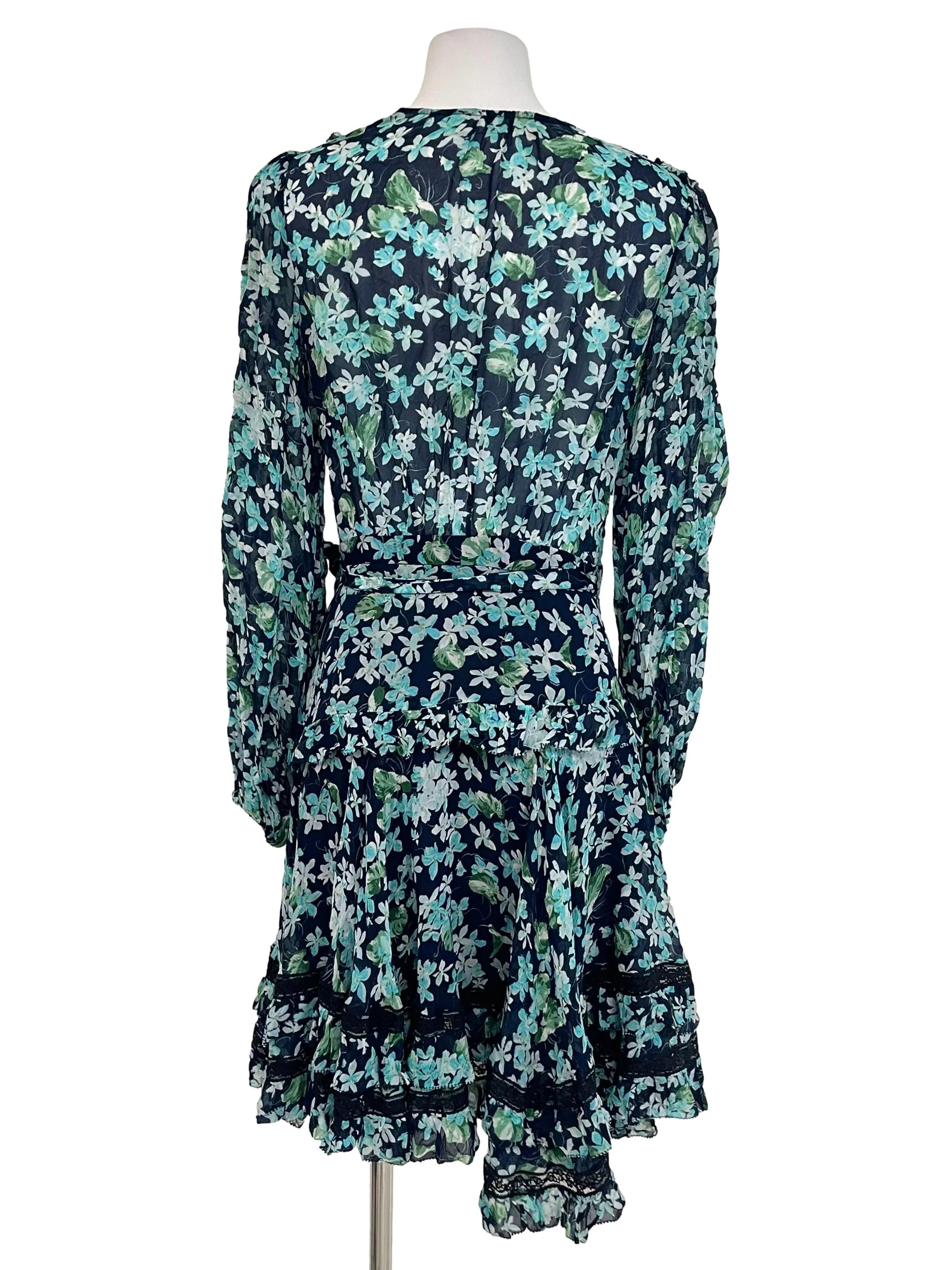 Blue Meadow Floral Moncur Wrap Mini Dress - Image 2