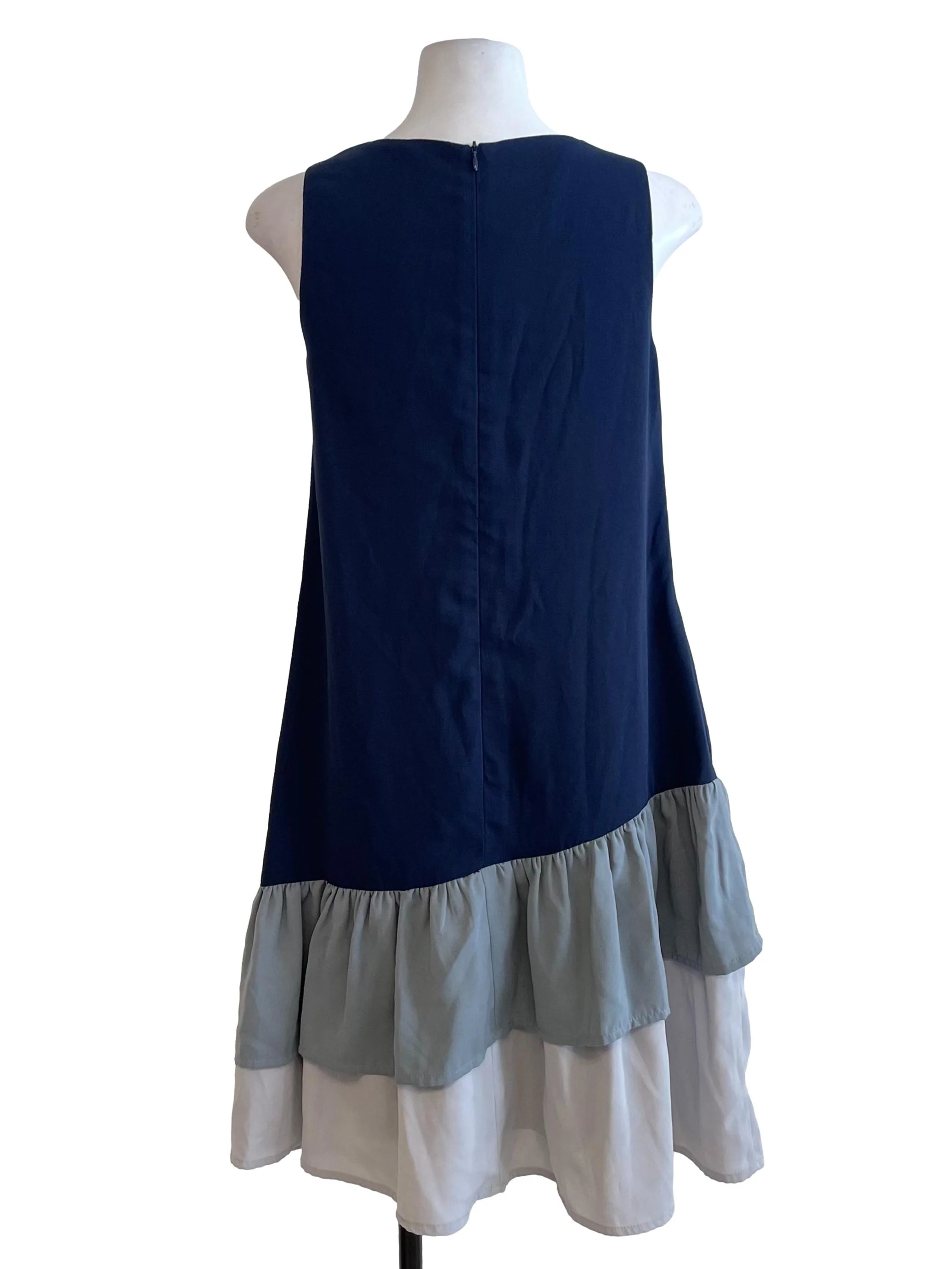 Navy Layered Sleeveless Dress - Image 2