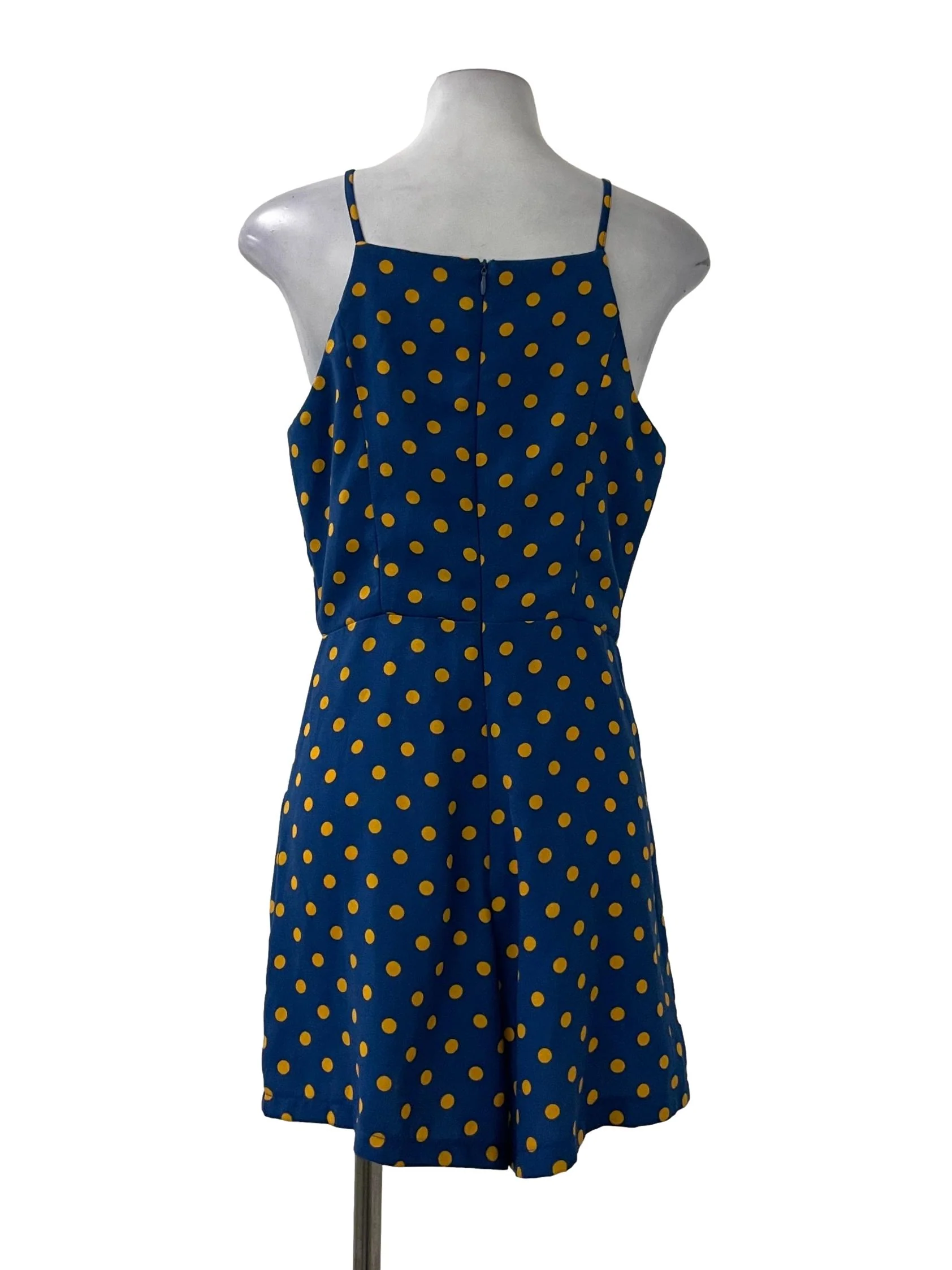Navy Polka Dot Halter Romper - Image 2