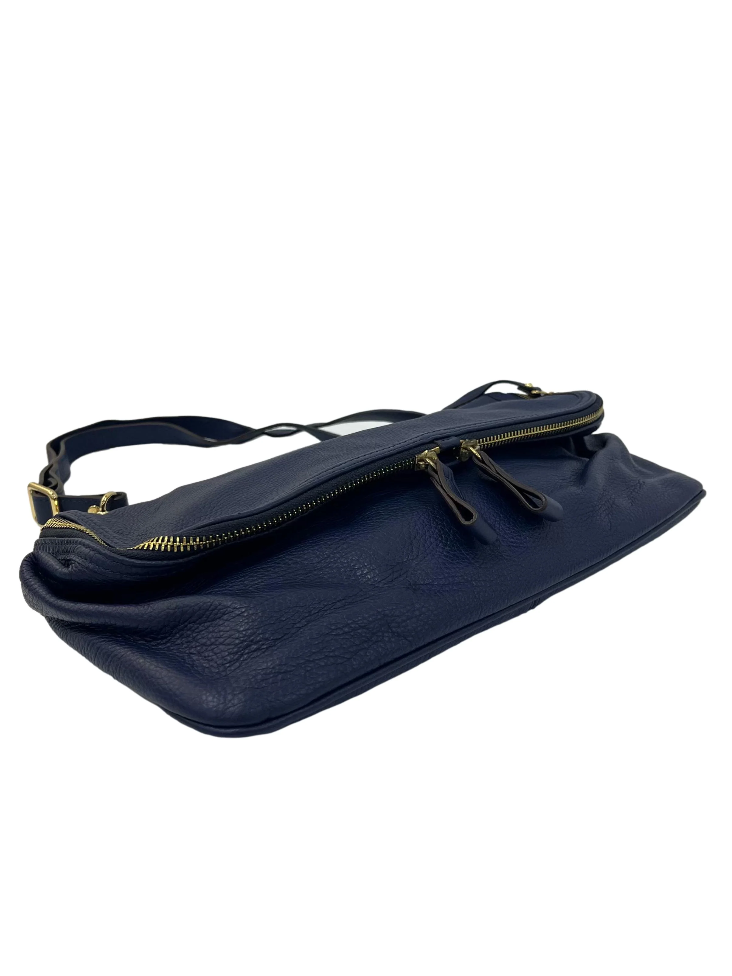 Navy Shoulder Leather Crossbody Bag - Image 8
