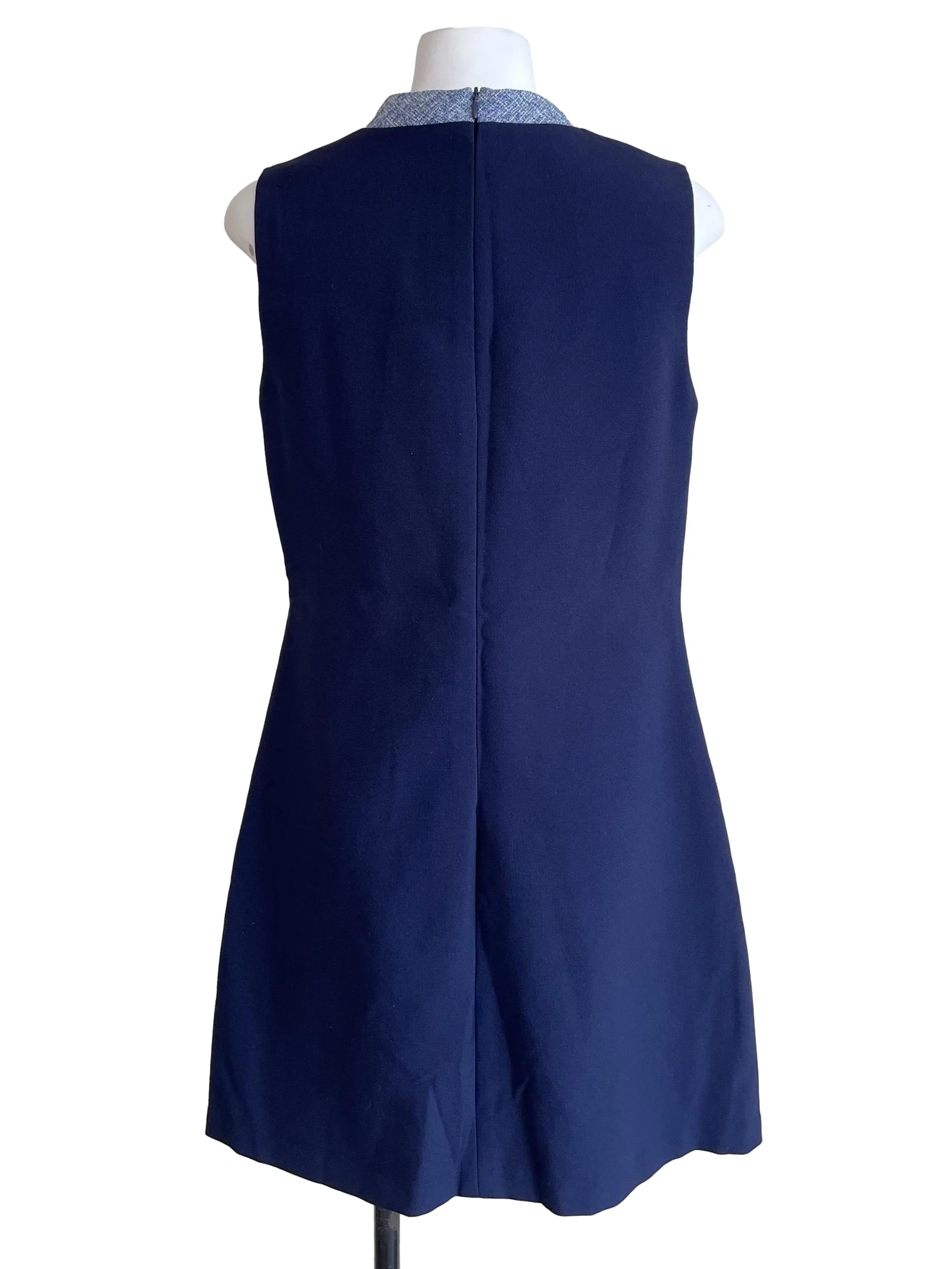 Navy Sleeveless Contrast Dress - Image 2