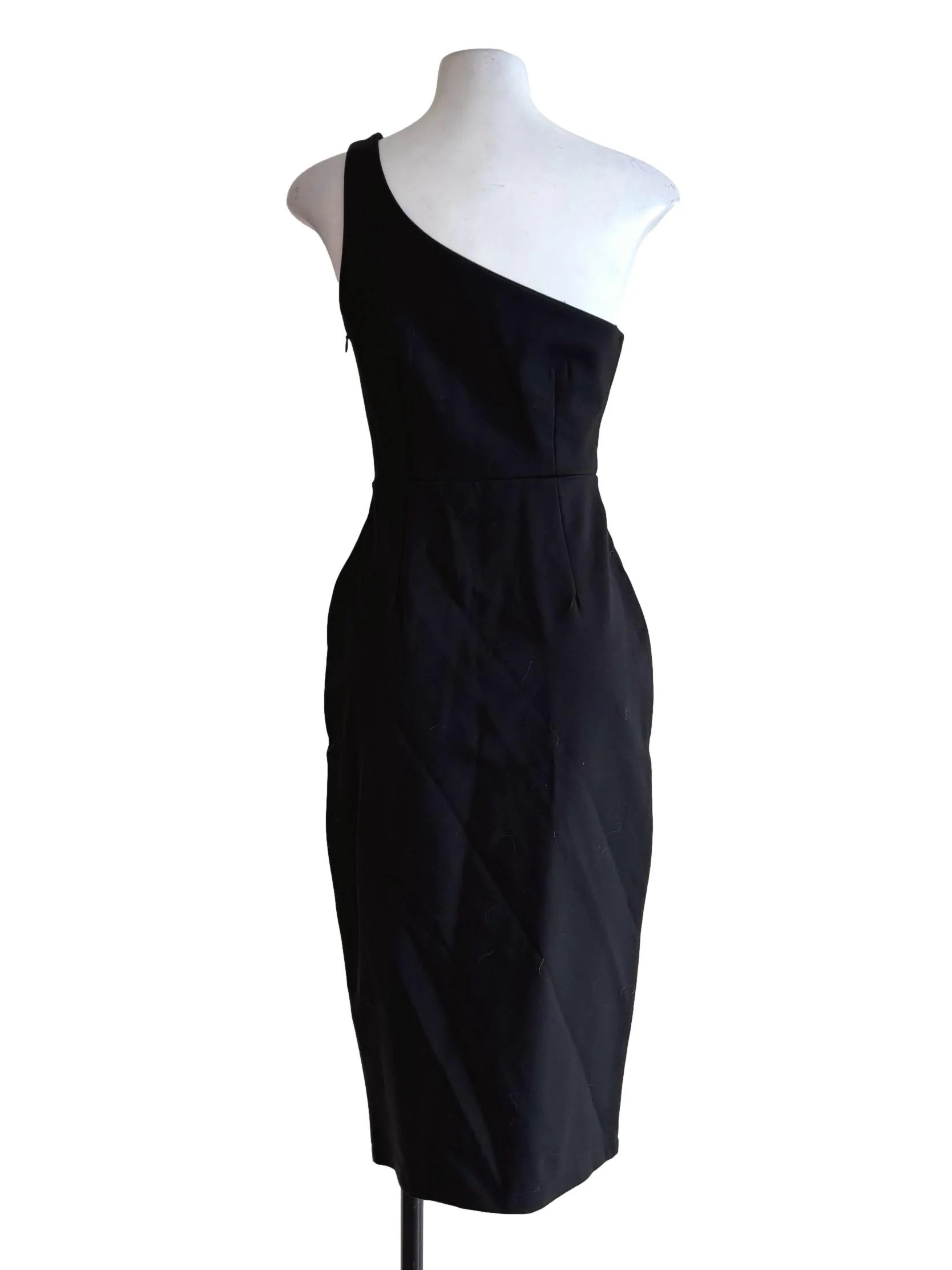 Night Black One Shoulder Pencil Dress - Image 2