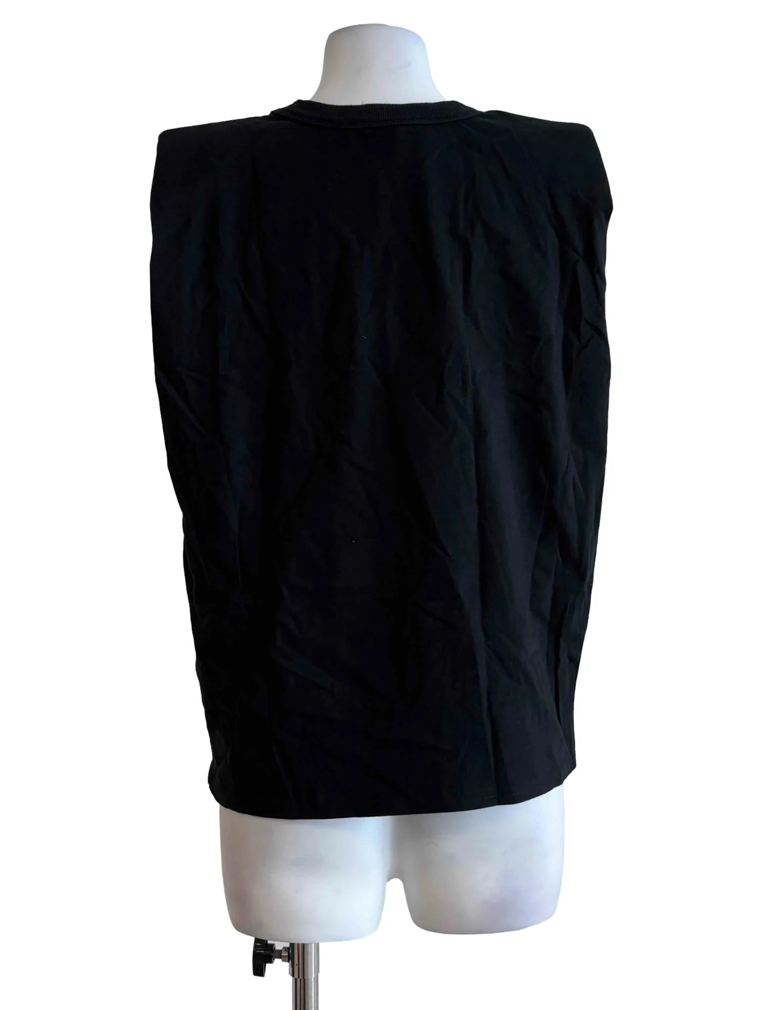 Night Black Sleeveless Round Neck Top - Image 2