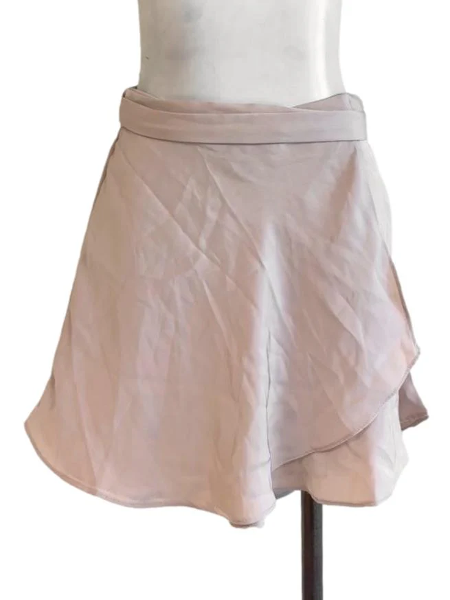 Nude Asymmetric Wrap Mini Skort