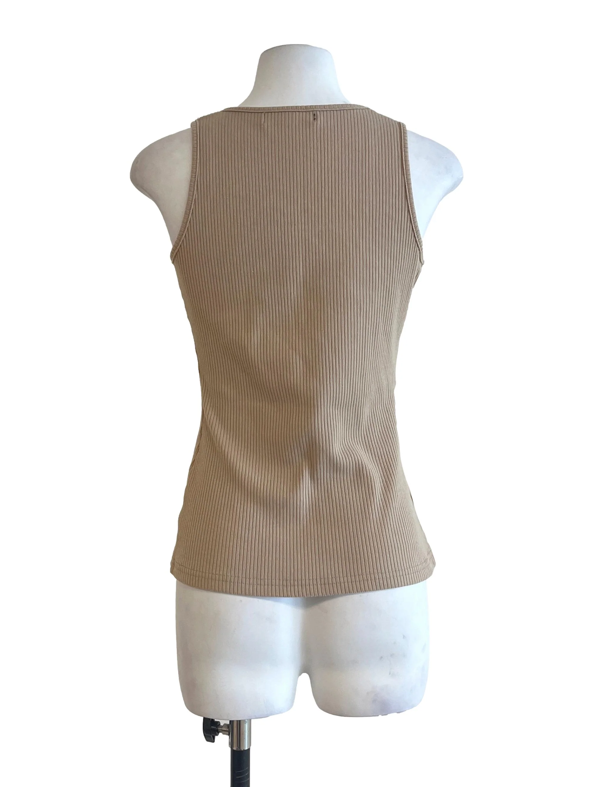 Nude Brown Square Neck Sleeveless Top - Image 2