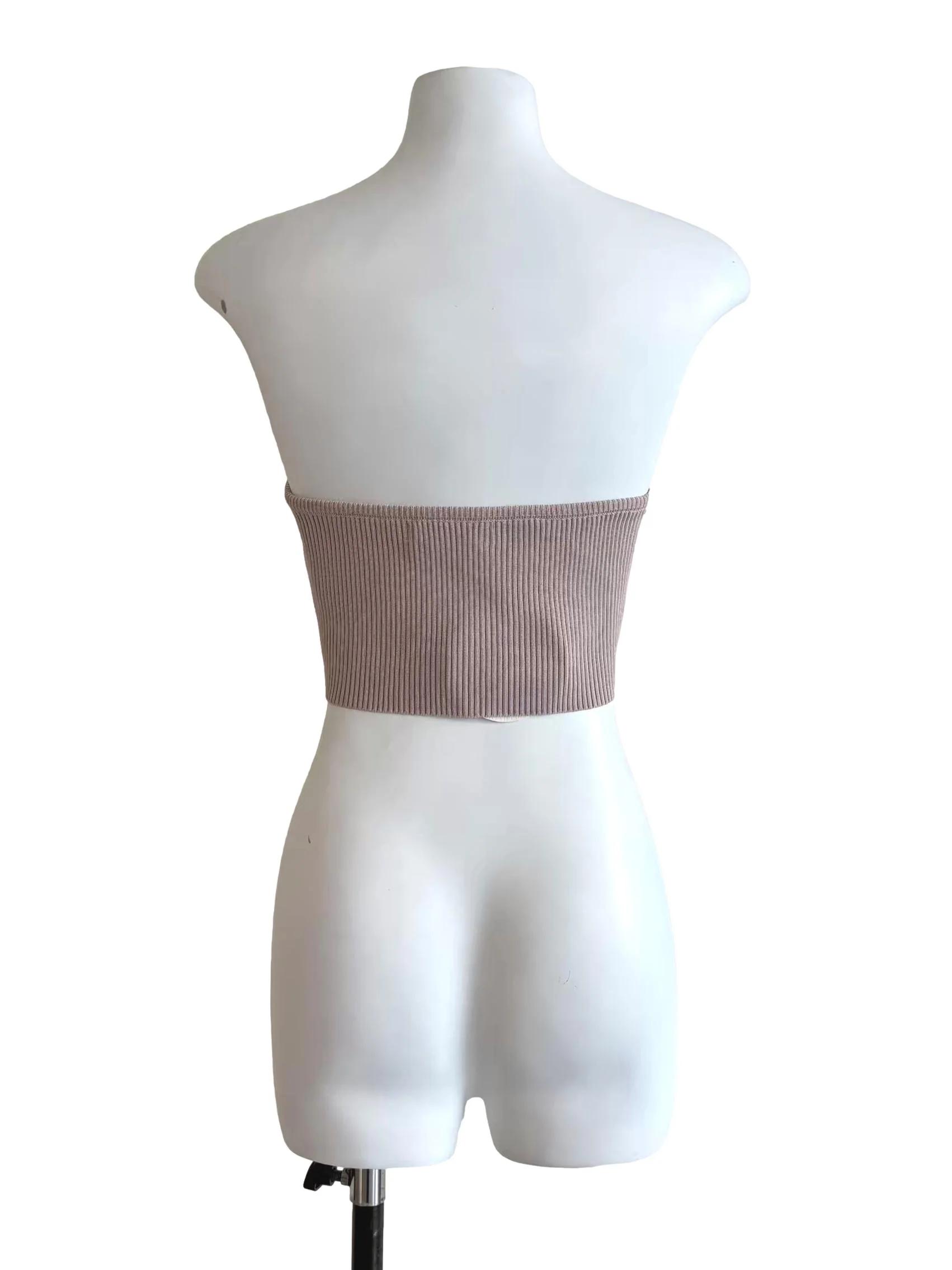Nude Brown Strapless Knit Top - Image 2