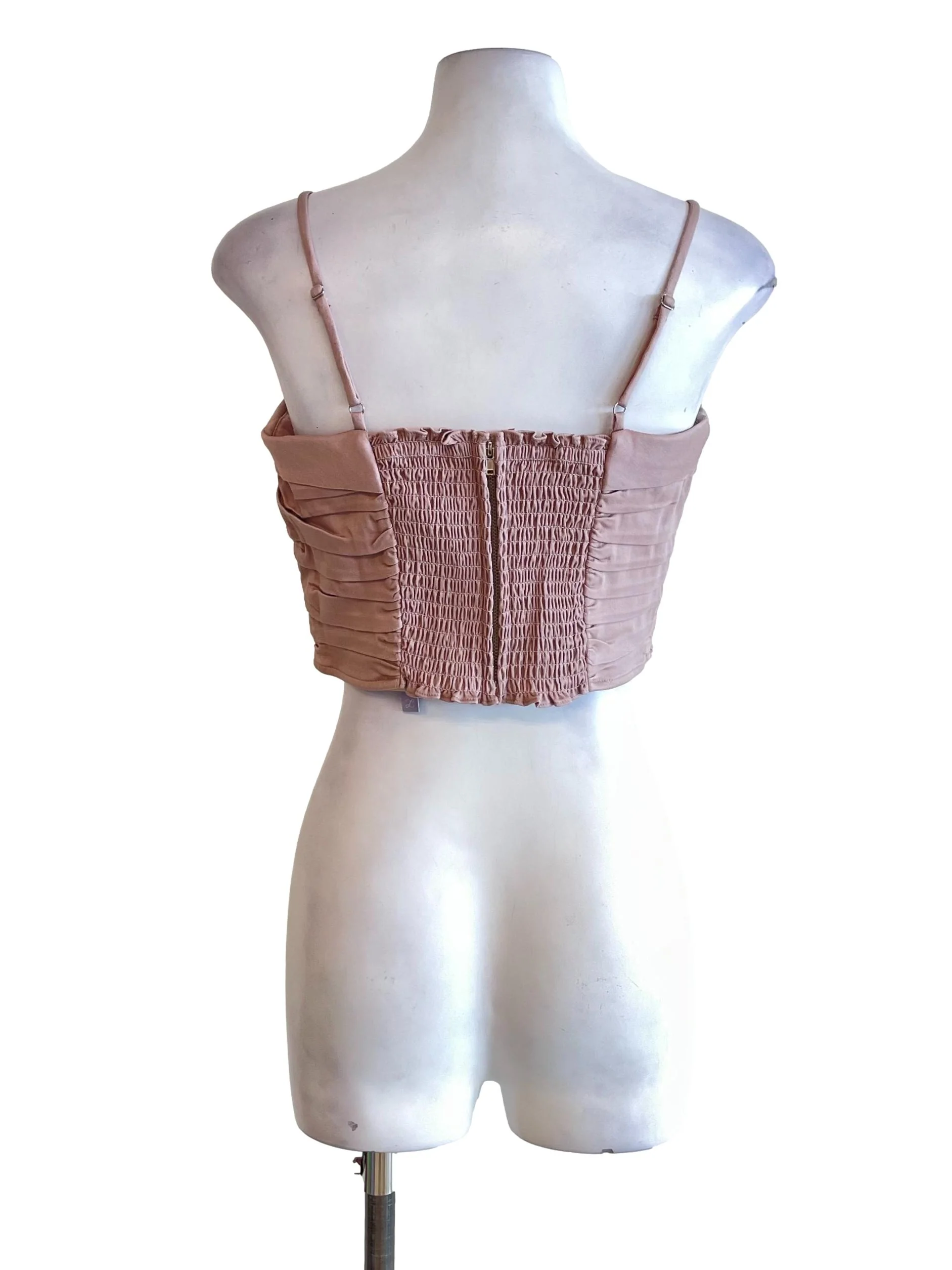 Nude Pink Pleated Tube Top - Image 2