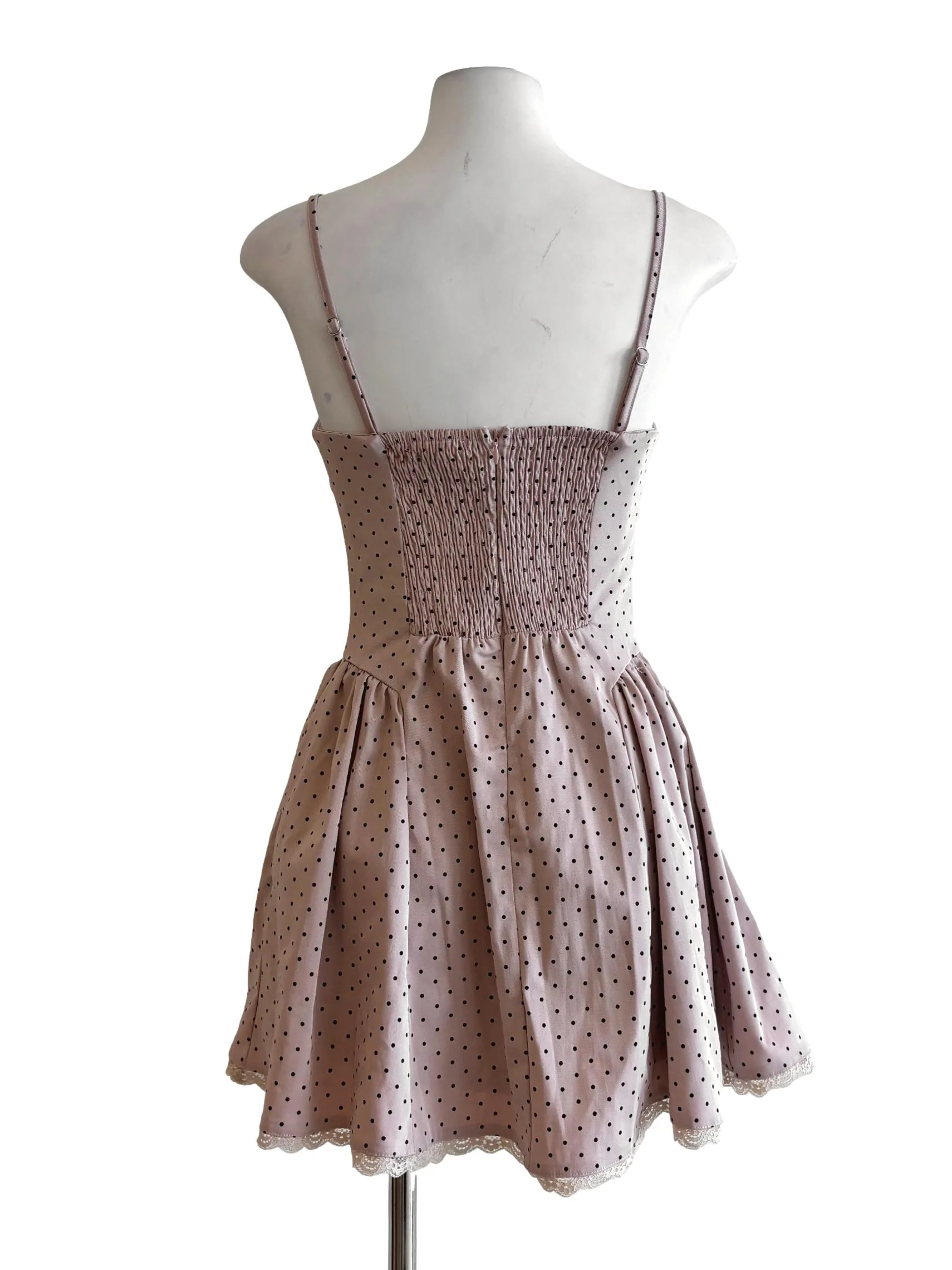 Nude Pink Polka Dot Doll Dress - Image 2