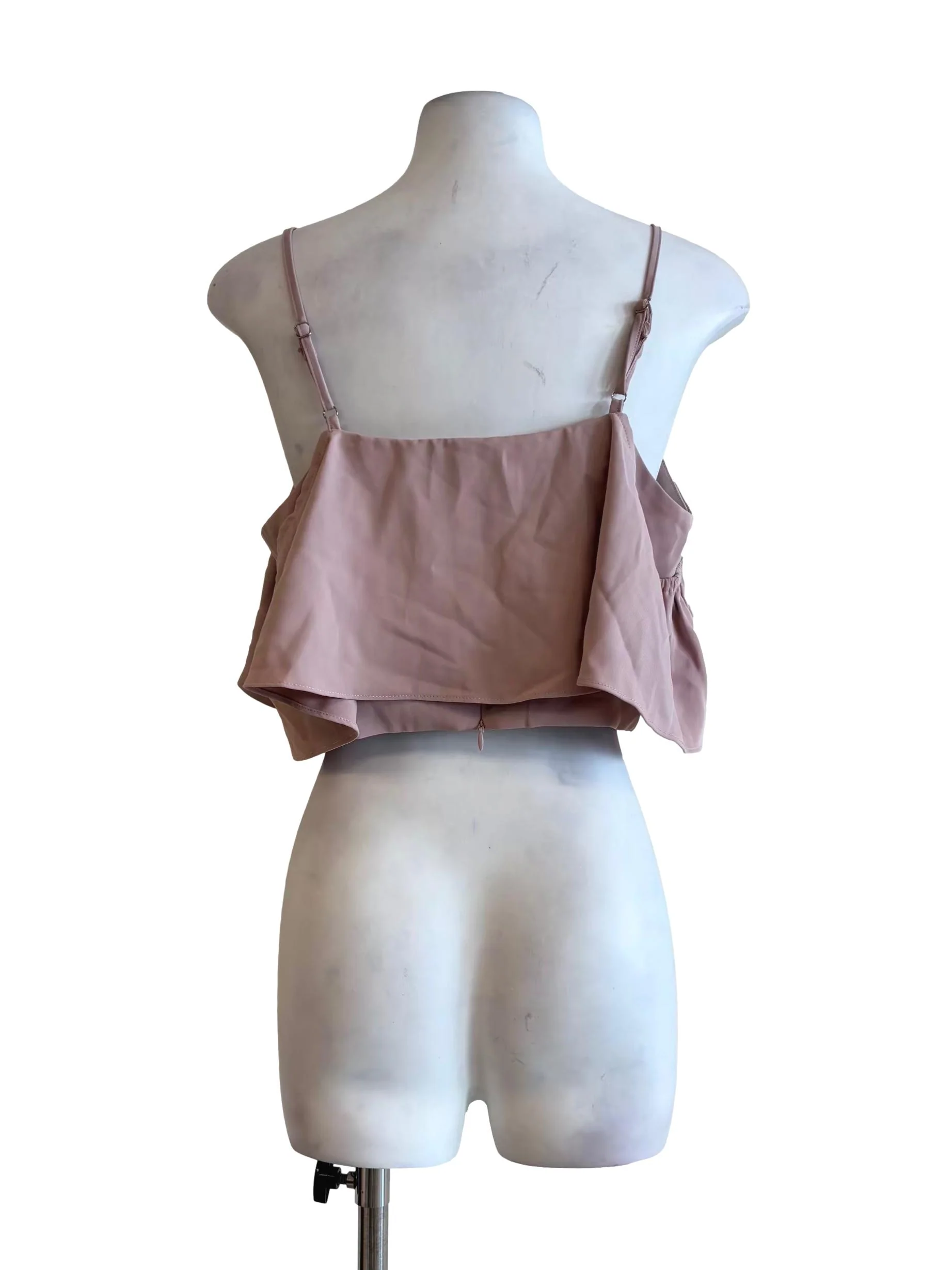 Nude Pink Spaghetti Strap Drape Top - Image 2