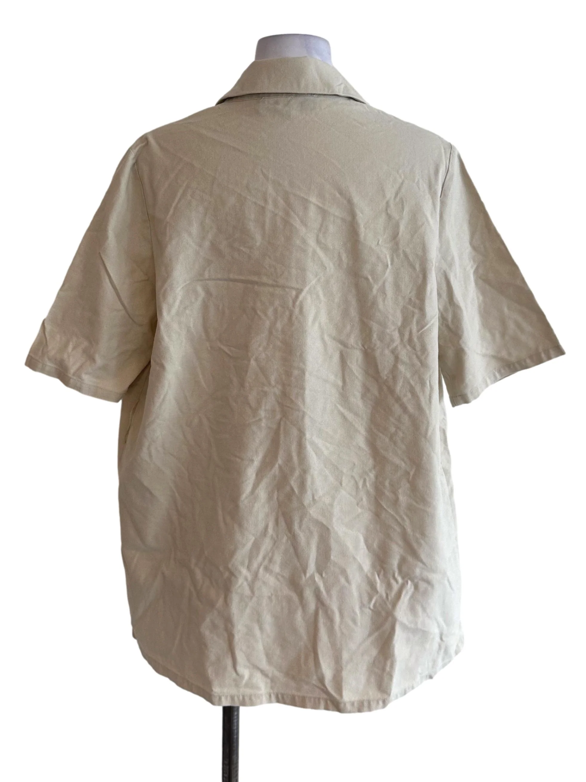 Oat Beige Collar Short Sleeve Blazer - Image 2