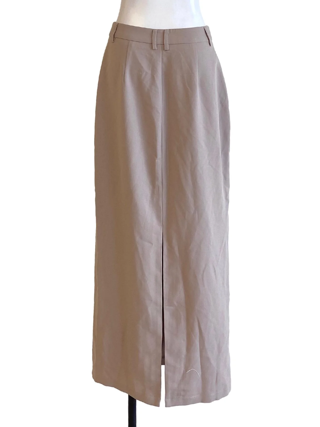 Oat Brown Formal Tailored Slit Skirt - Image 2