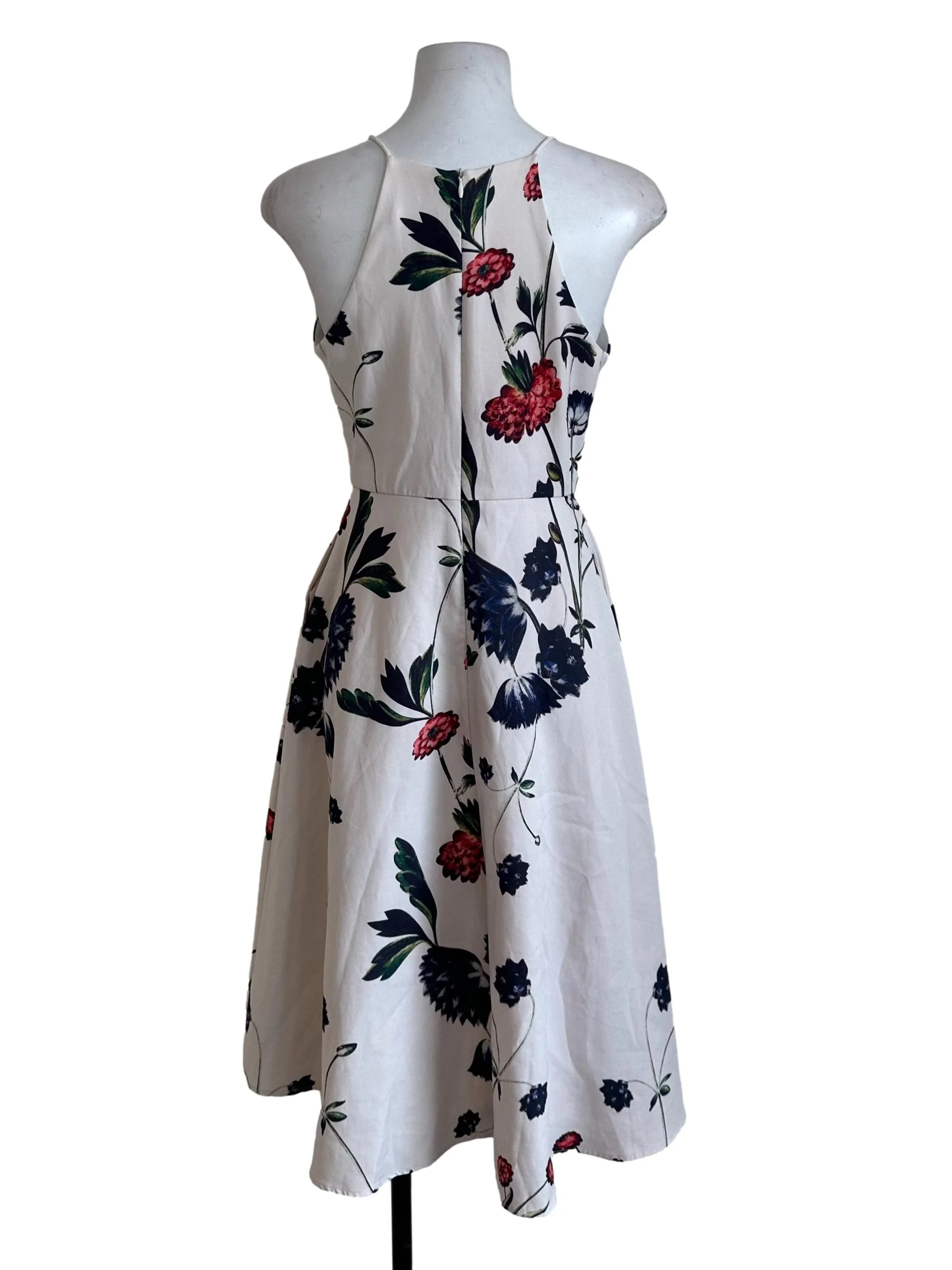 Oat White Floral Halter Dress - Image 2