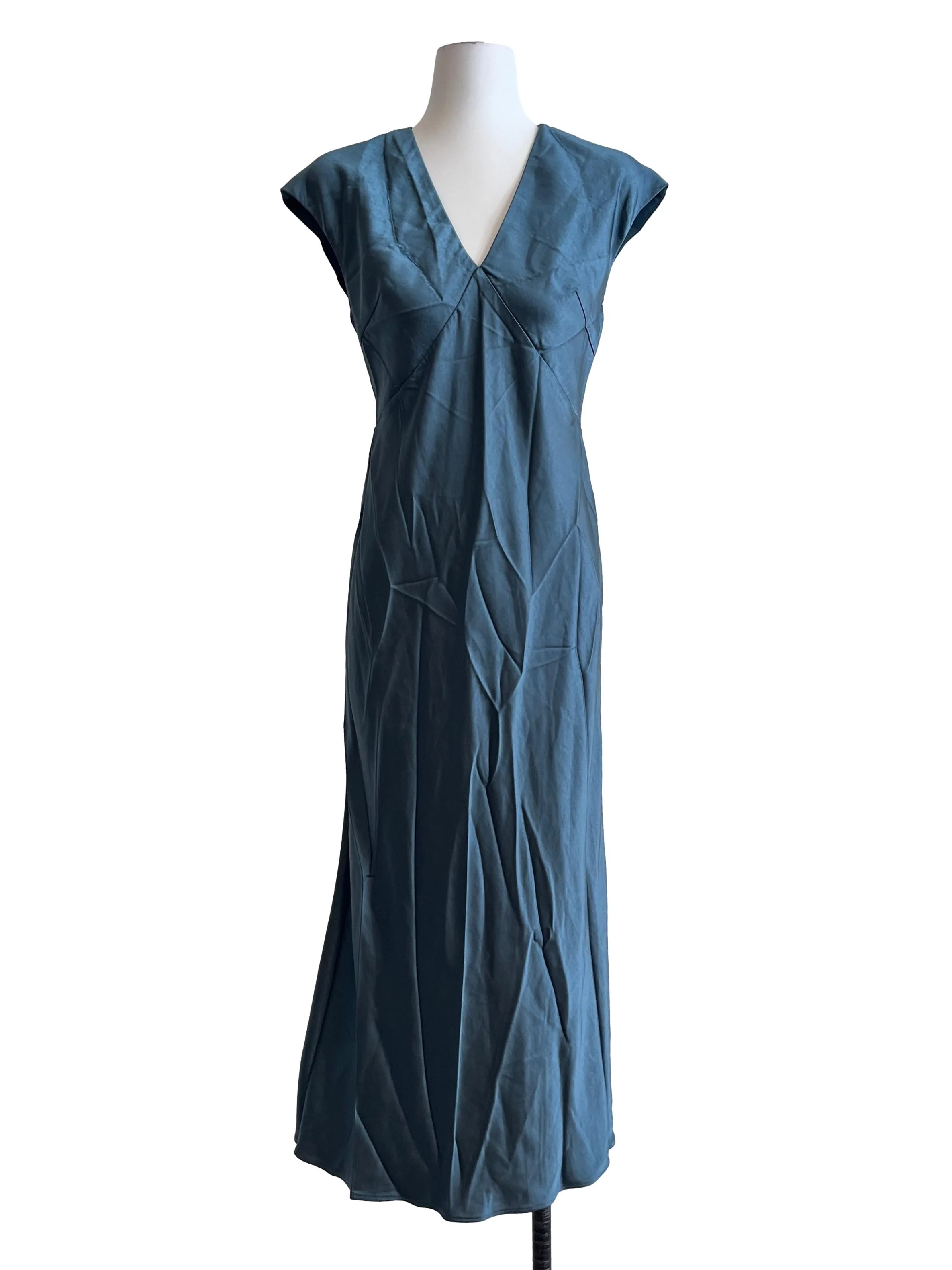 Ocean Blue V-Neck Sleeveless Dress