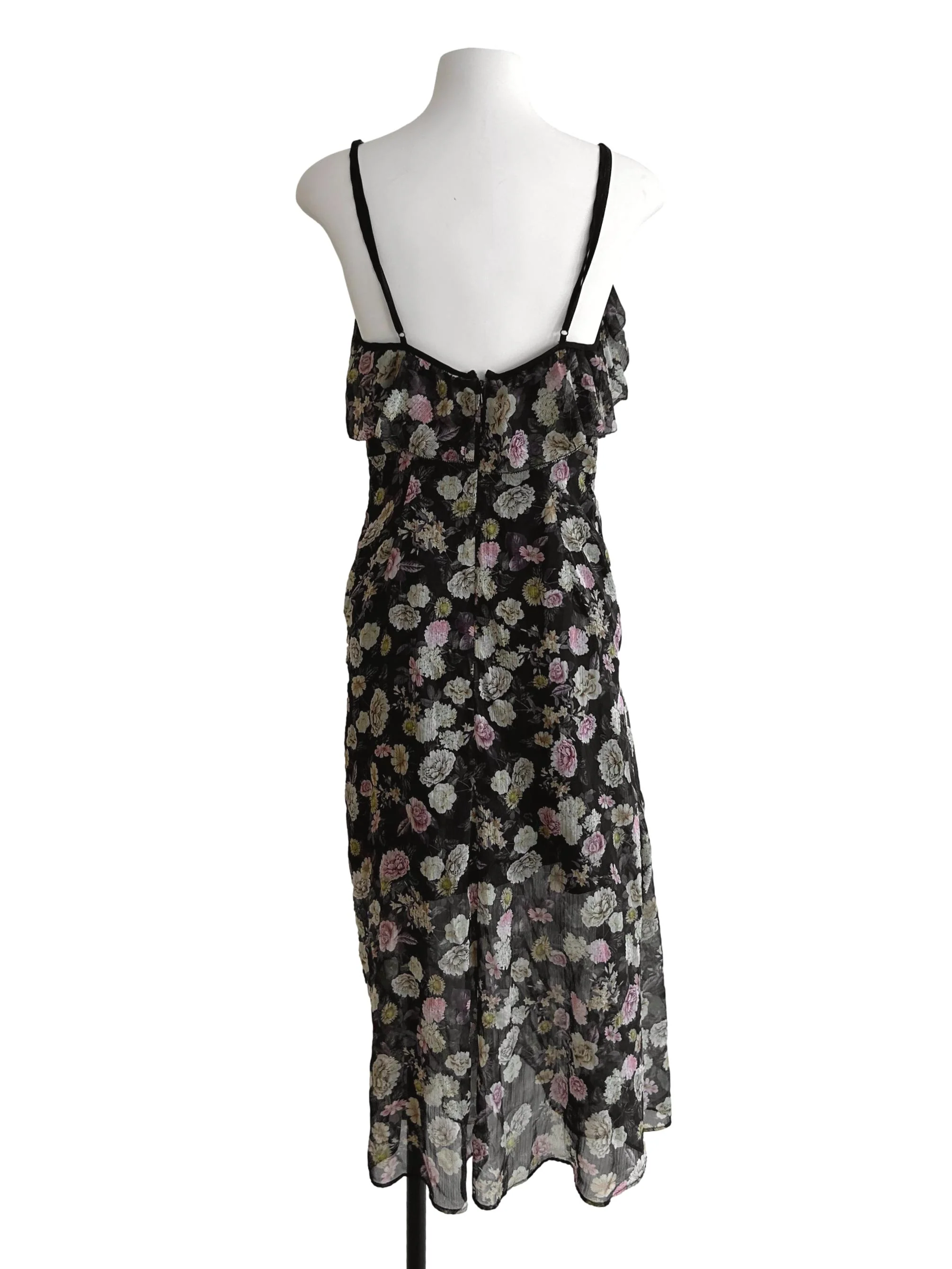Off Black Floral Dress - Image 2