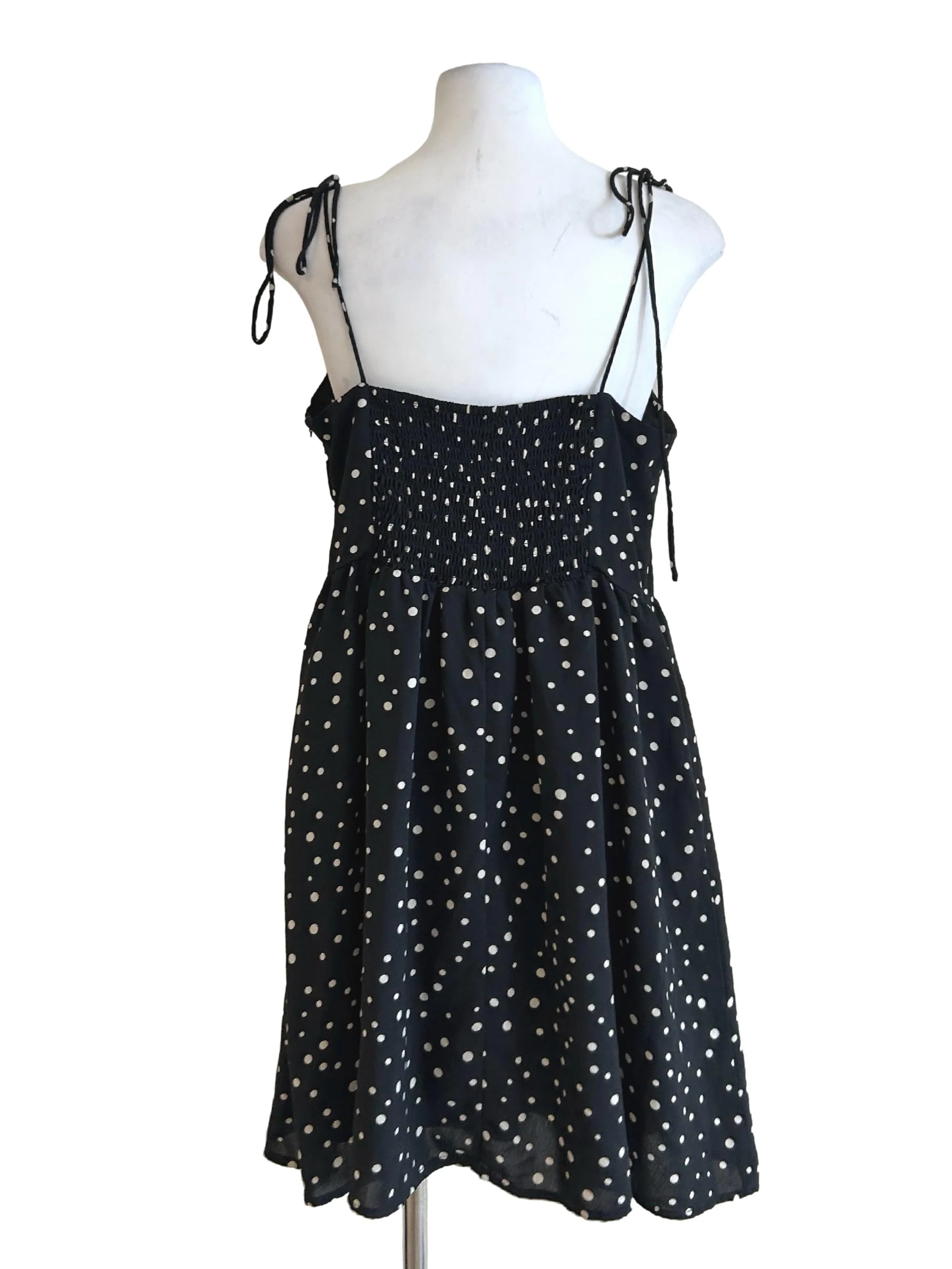 Off Black Polka Dot Dress TWL - Image 2