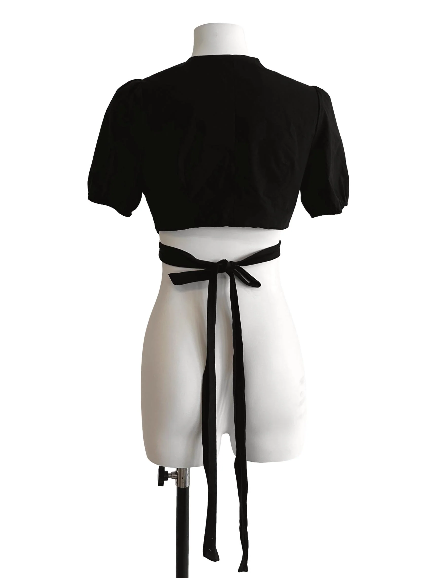 Off Black Wrap Top - Image 2