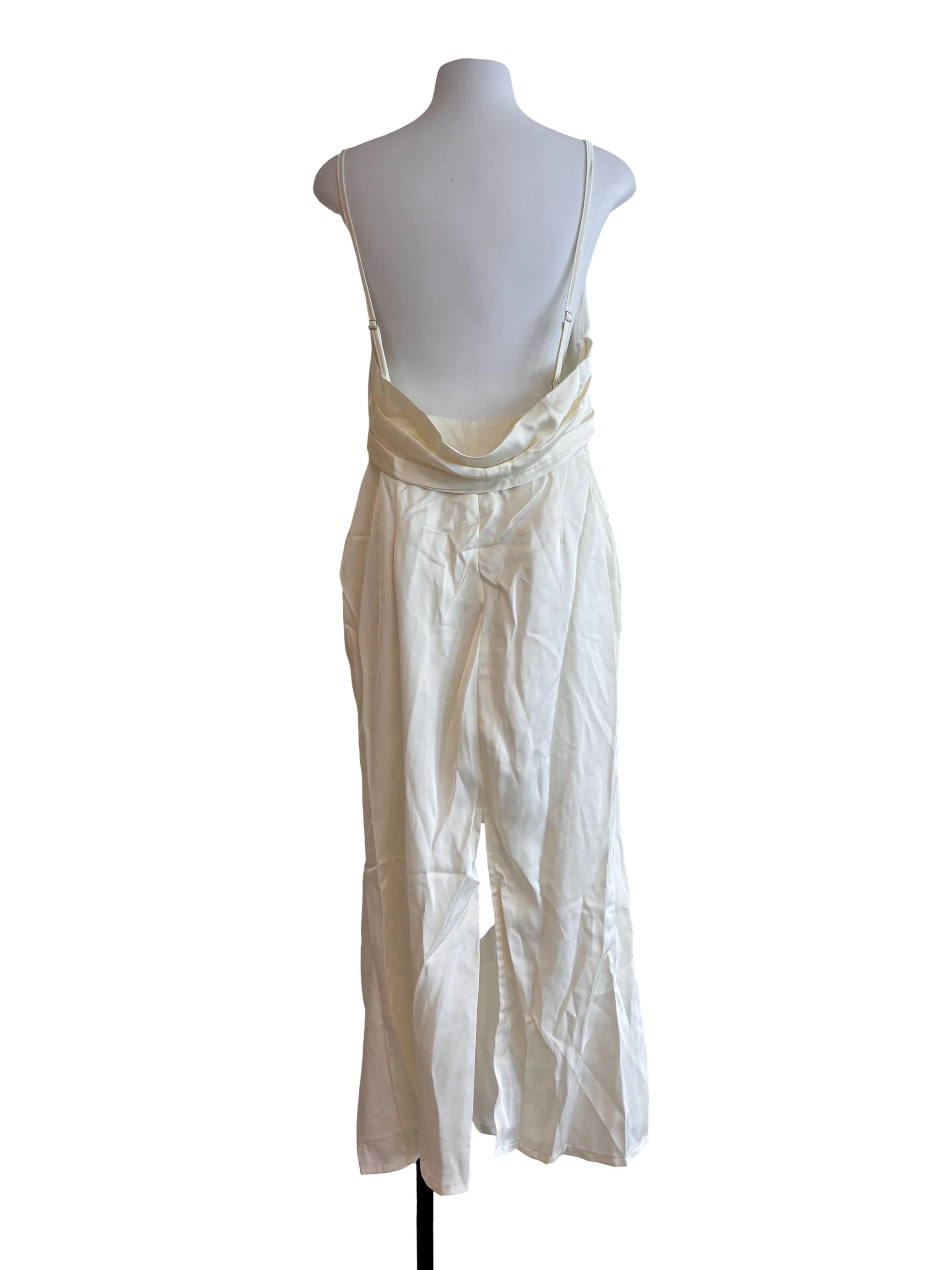 Off White Backless Bias Cut Dress - Image 2