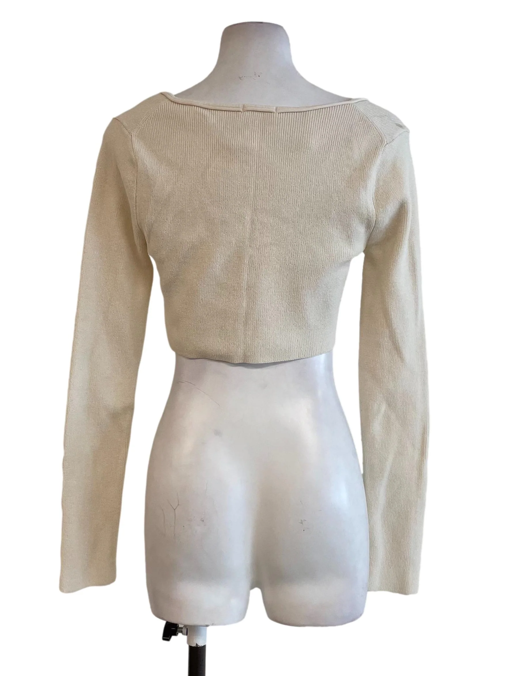 Off White Button Up Knit Top - Image 2