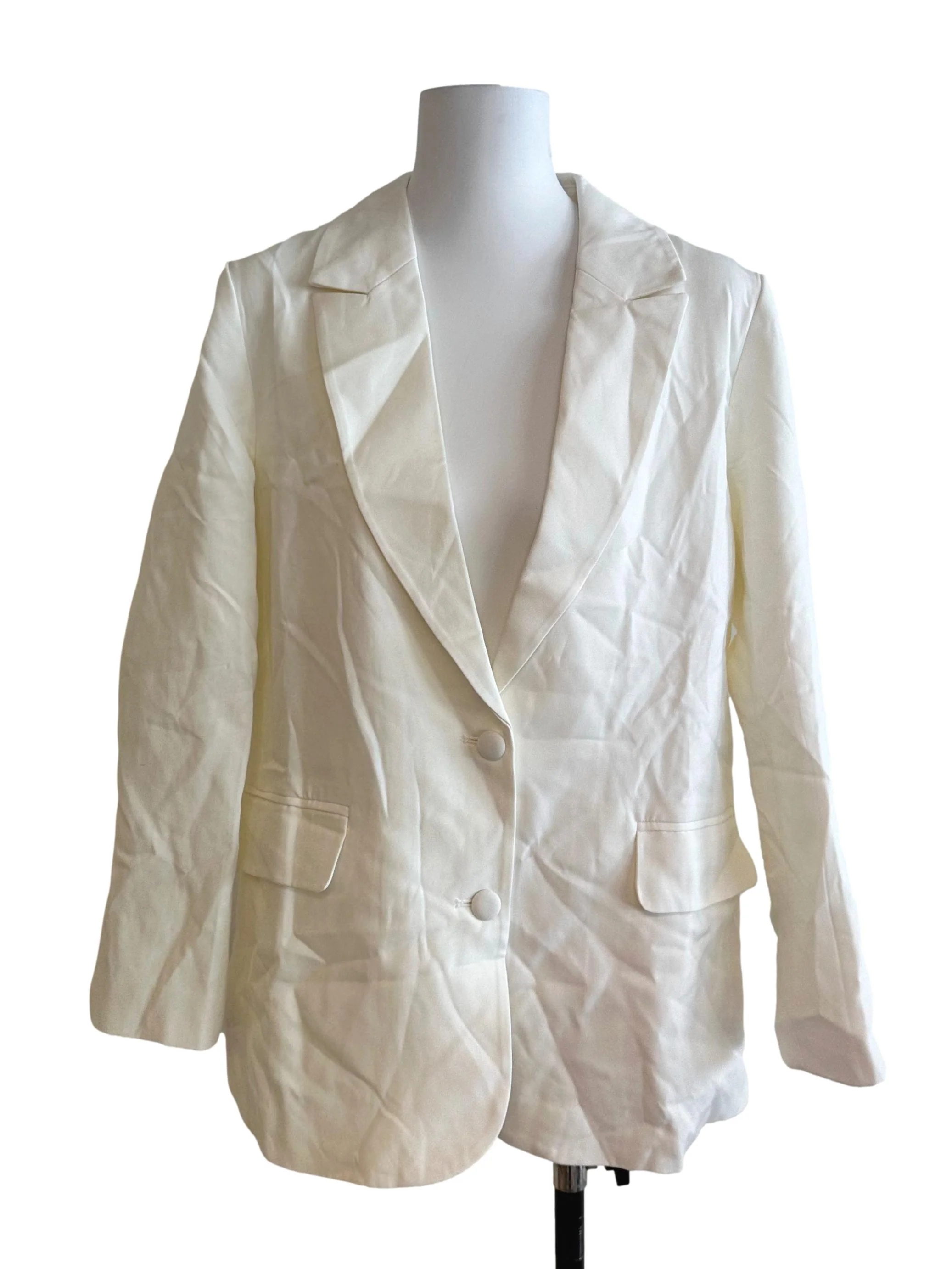 Off White Collar Button Blazer