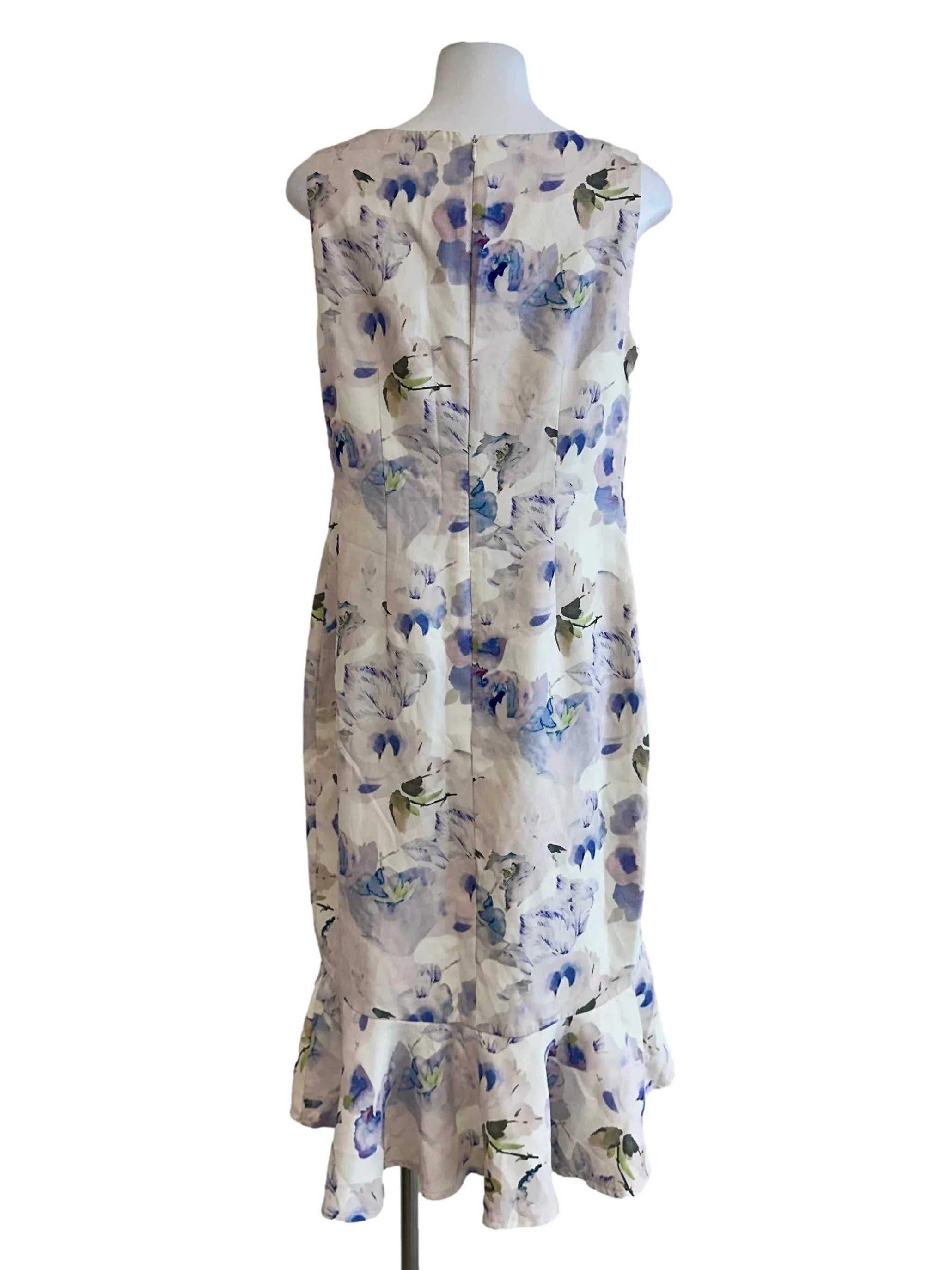 Off White Flower Printed Sheath Dress - Image 2