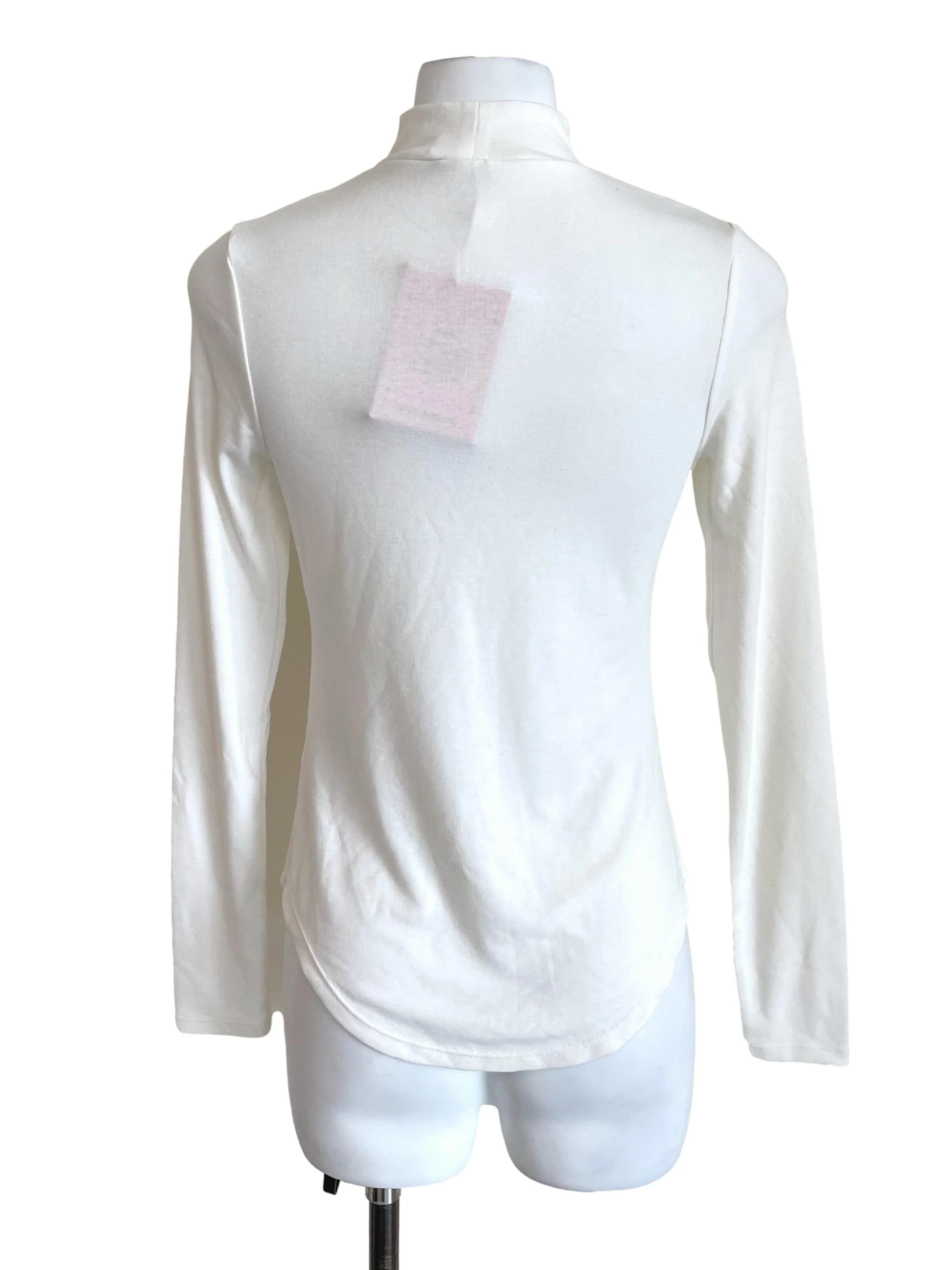 Off White High Neck Long Sleeves Top LB - Image 2