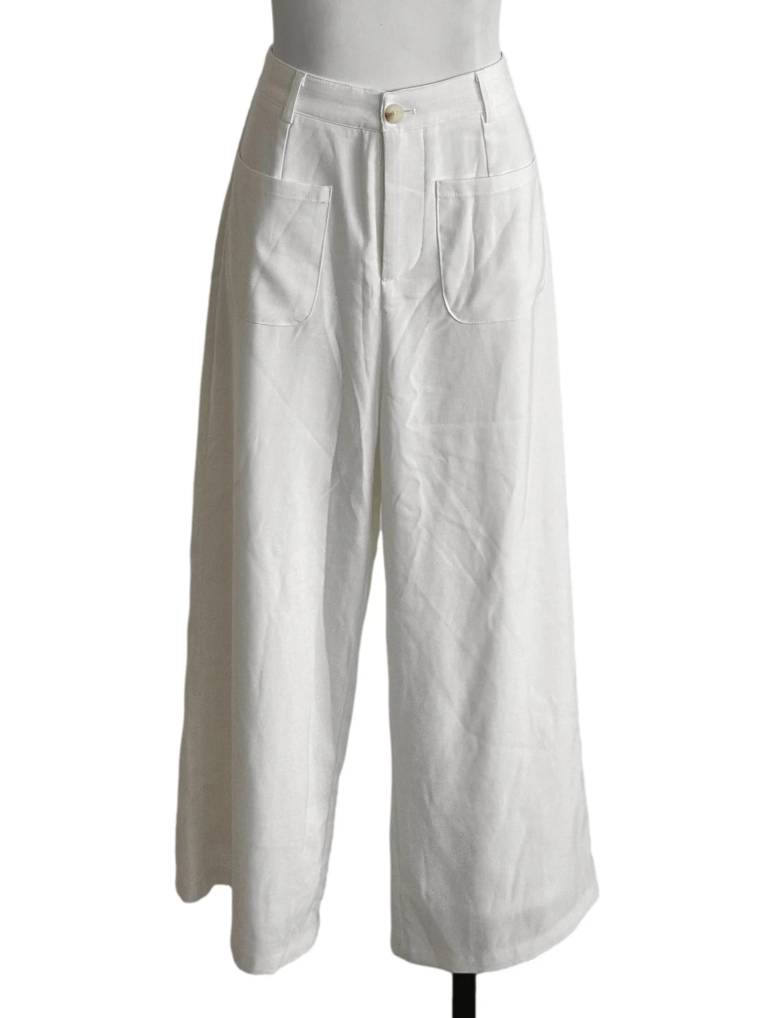 Off White Loose Casual Pants