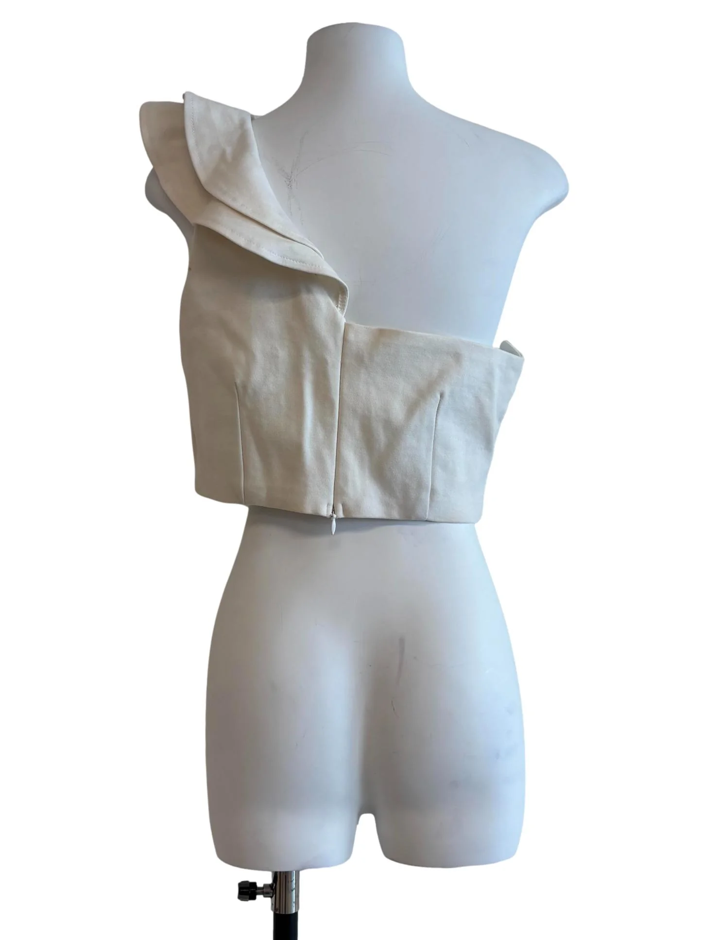Off White One Shoulder Ruffle Top - Image 2
