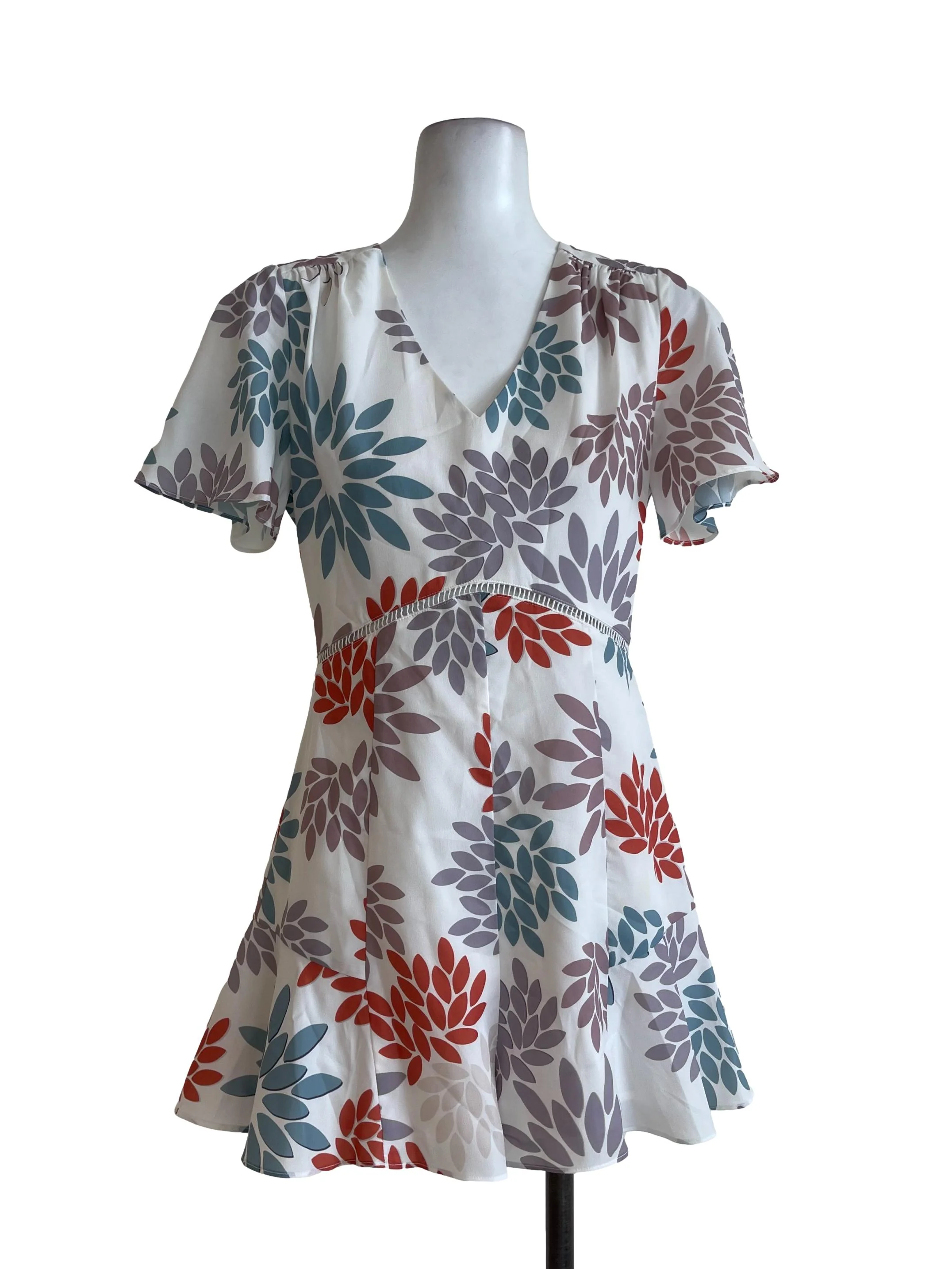 Off White Printed Romper LB