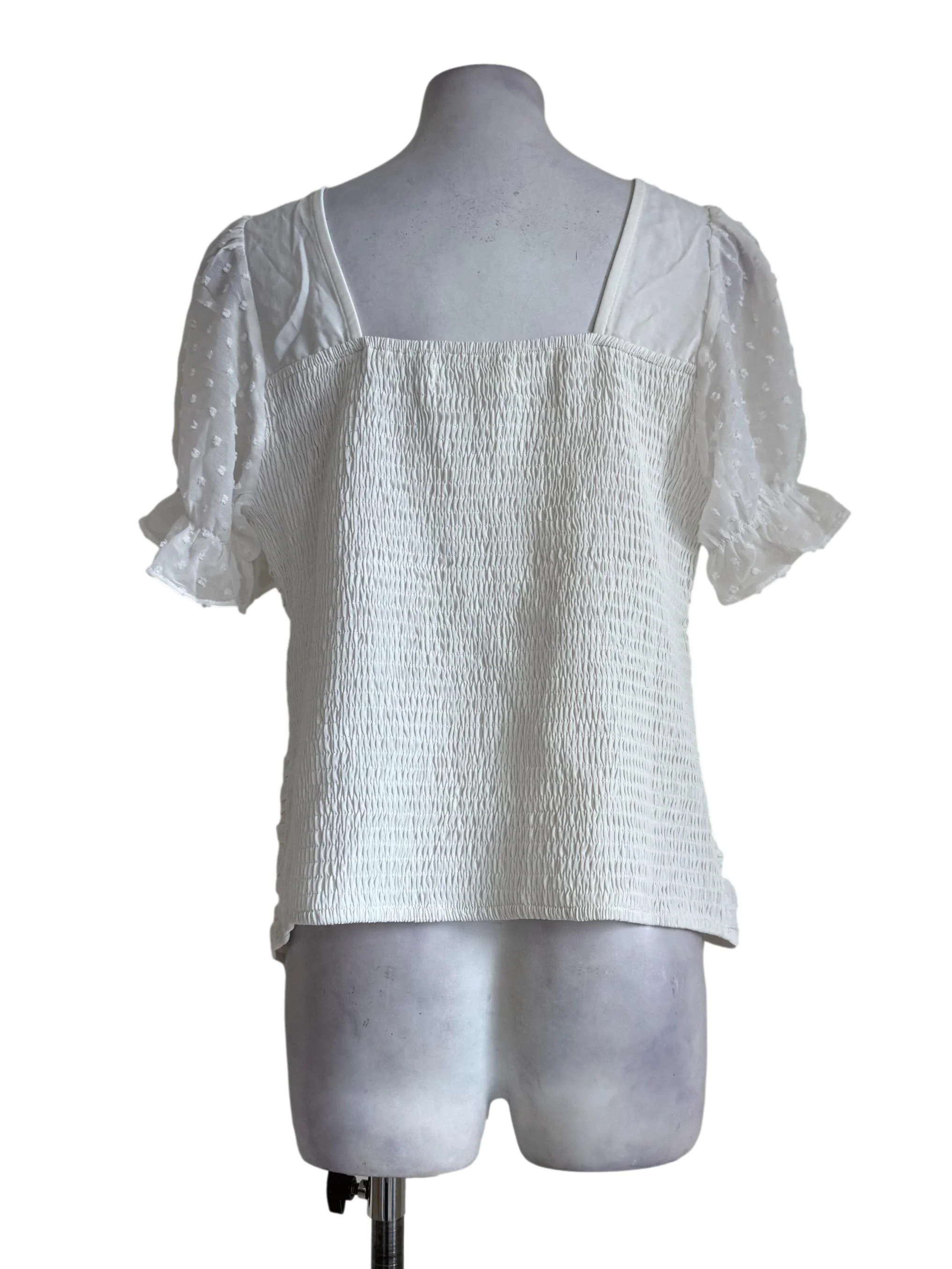 Off White Square Neck Top - Image 2