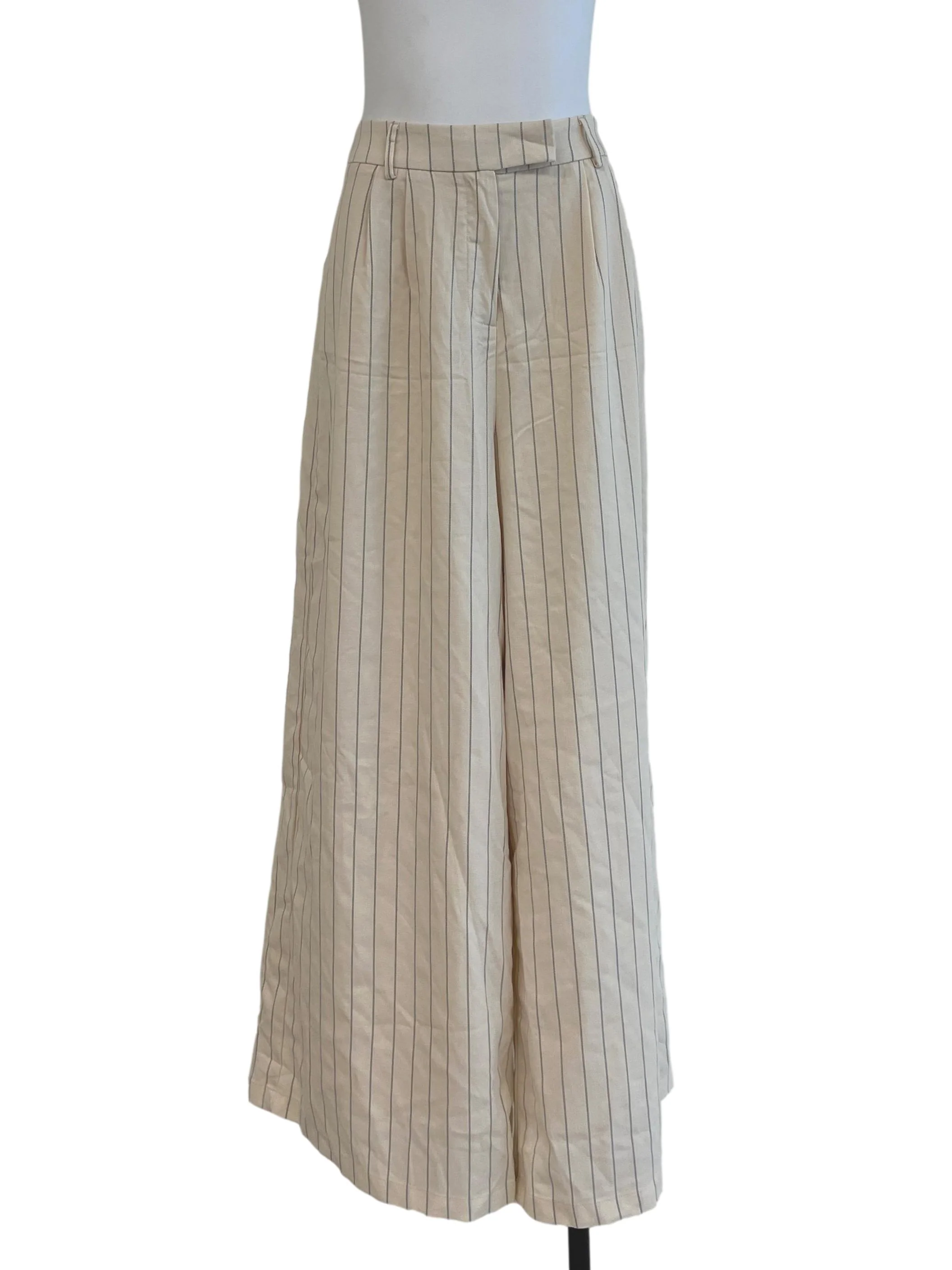Off White Striped Wide Leg Pants