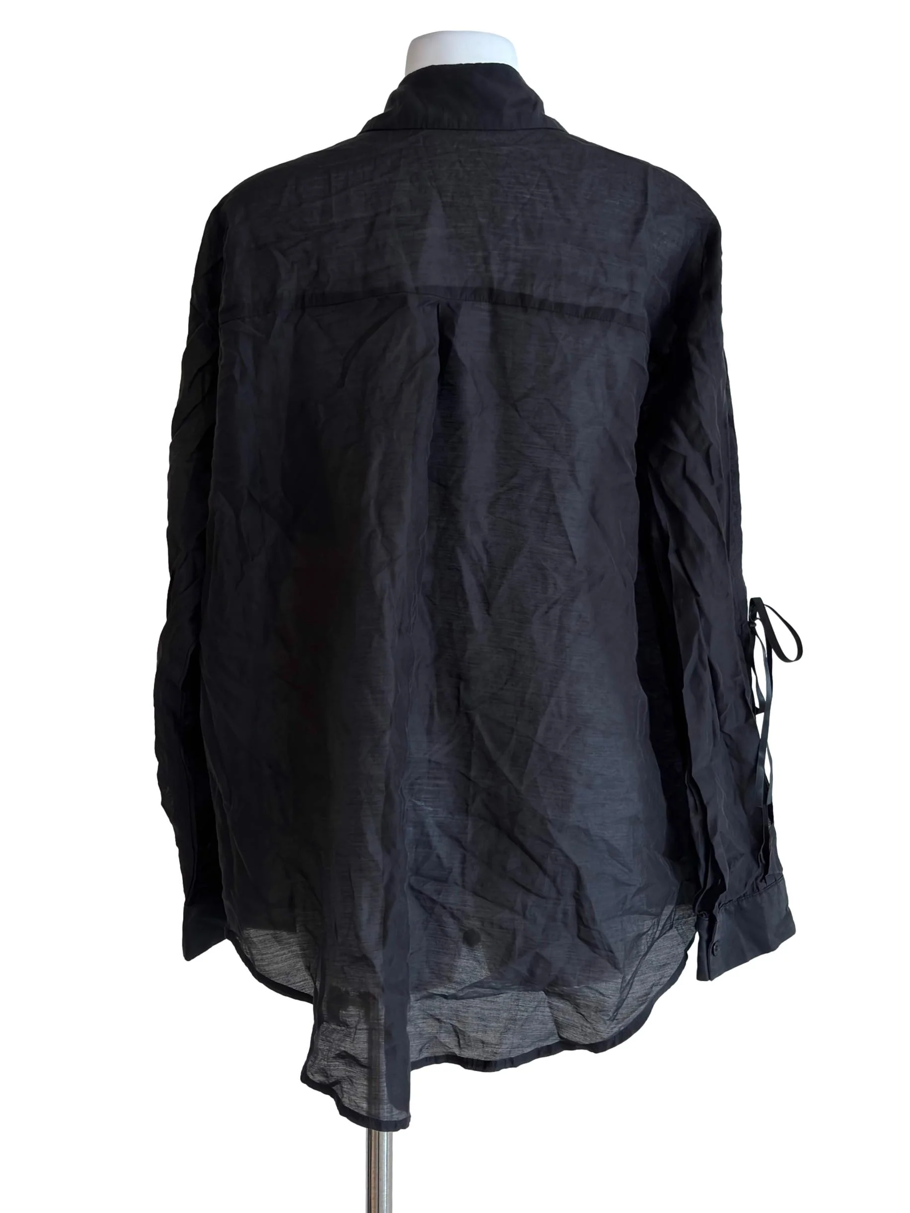 Oil Black Coquette Detail Sheer Blouse - Image 2
