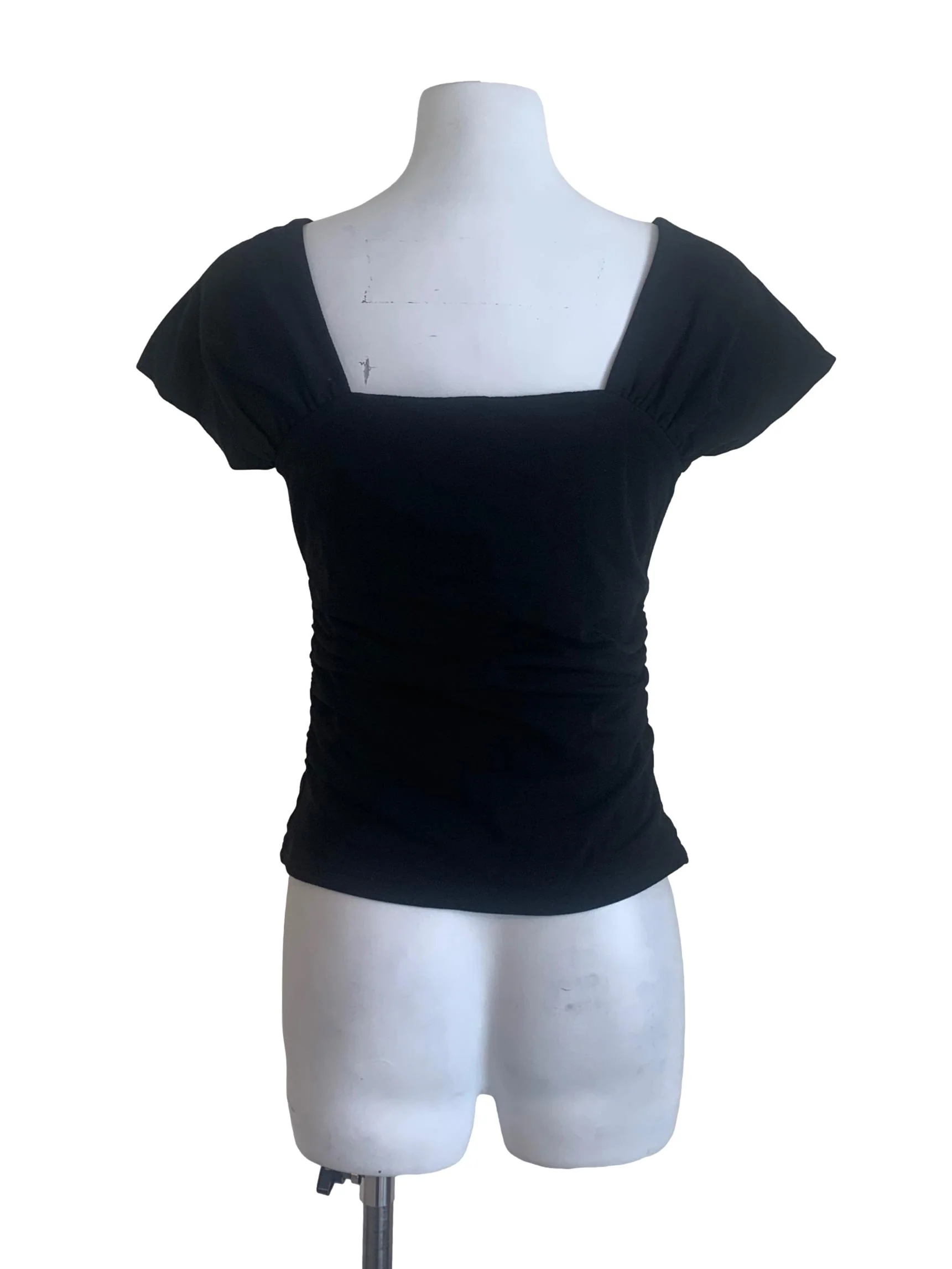 Oil Black Petal Sleeves Top - Image 2